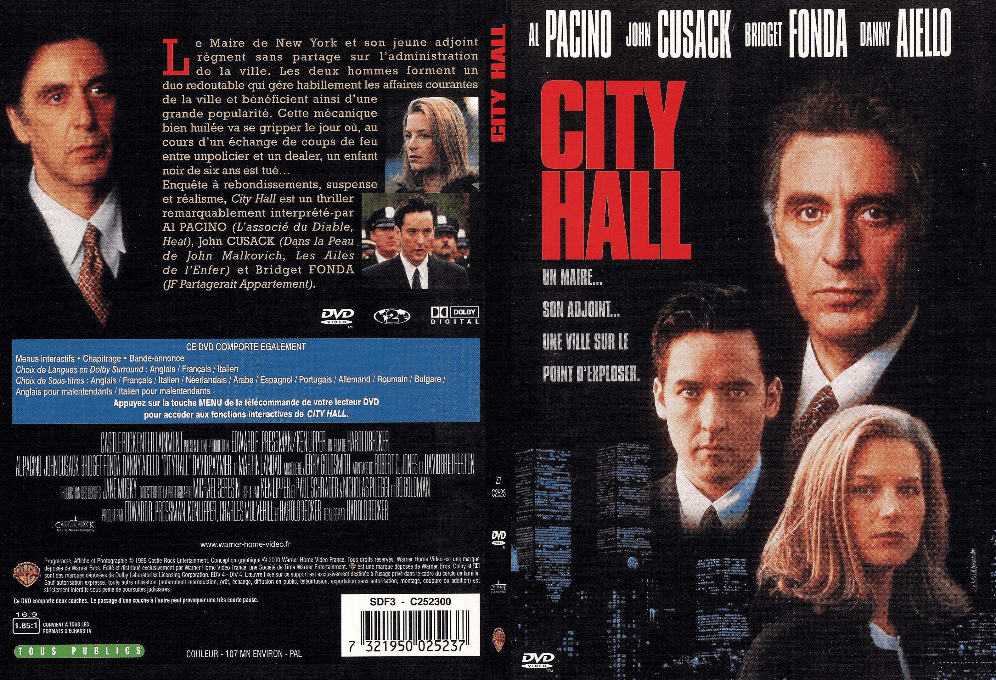 Jaquette DVD City hall - SLIM