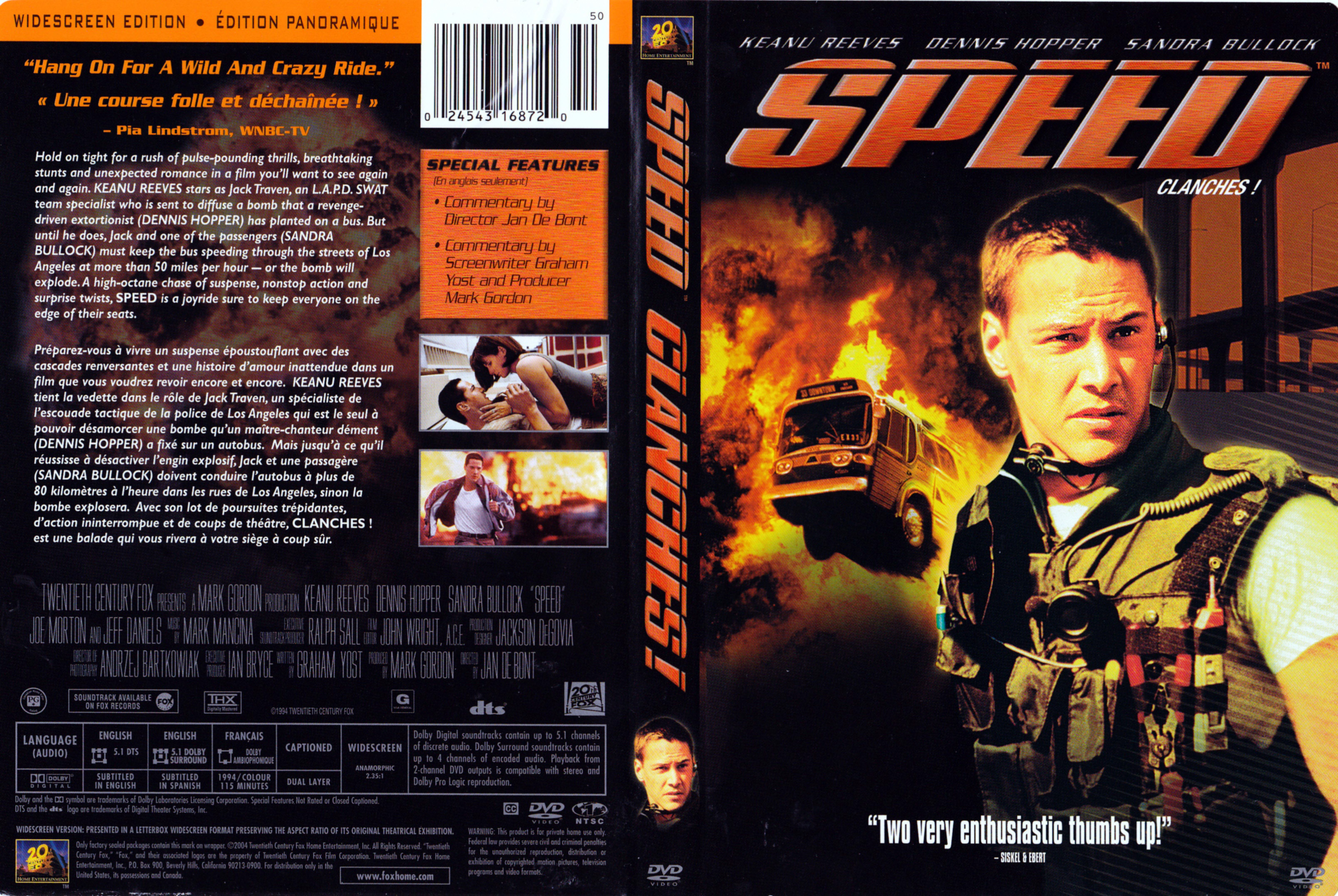 Jaquette DVD Clanches - Speed (Canadienne)