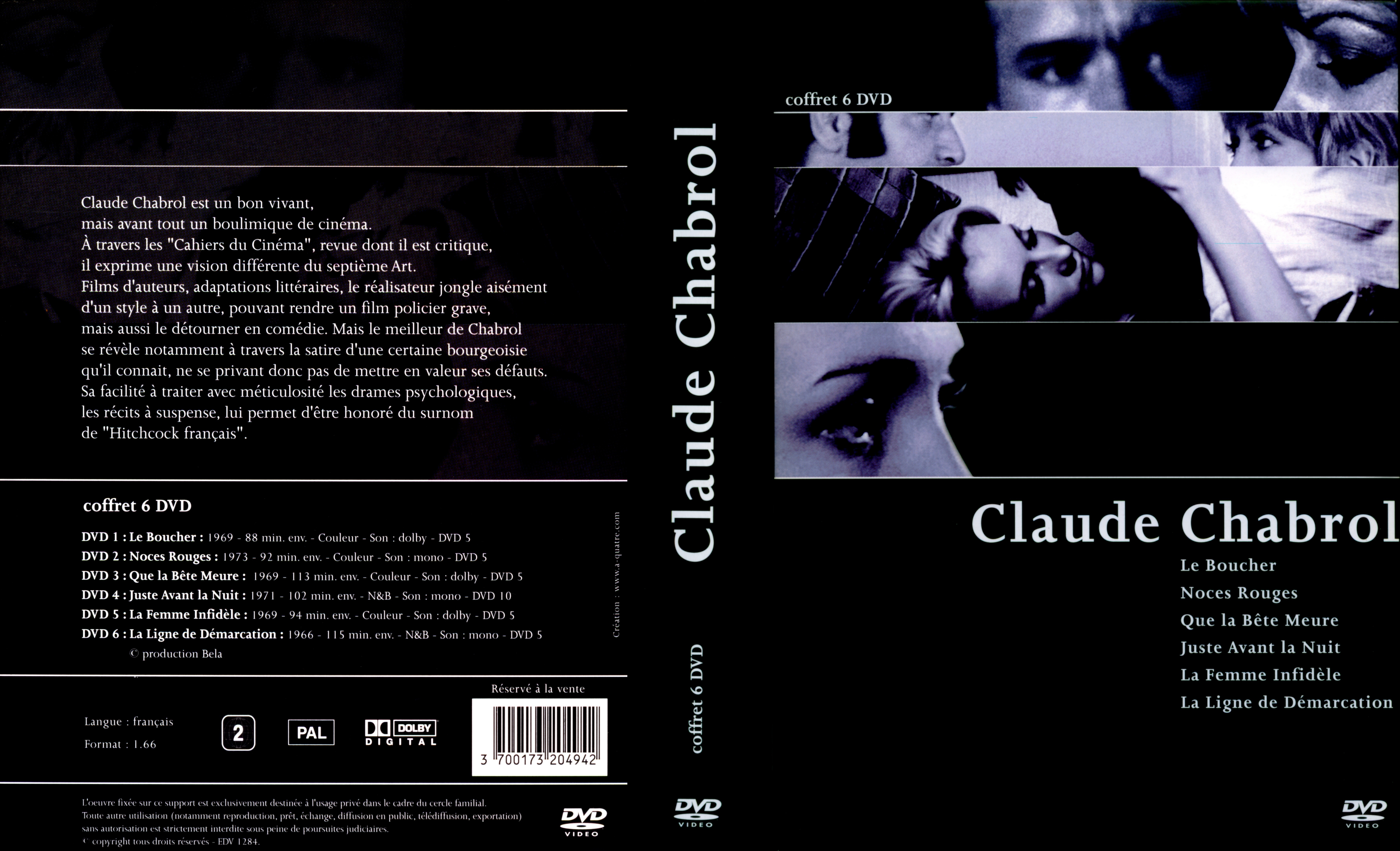 Jaquette DVD Claude Chabrol COFFRET 6 DVD