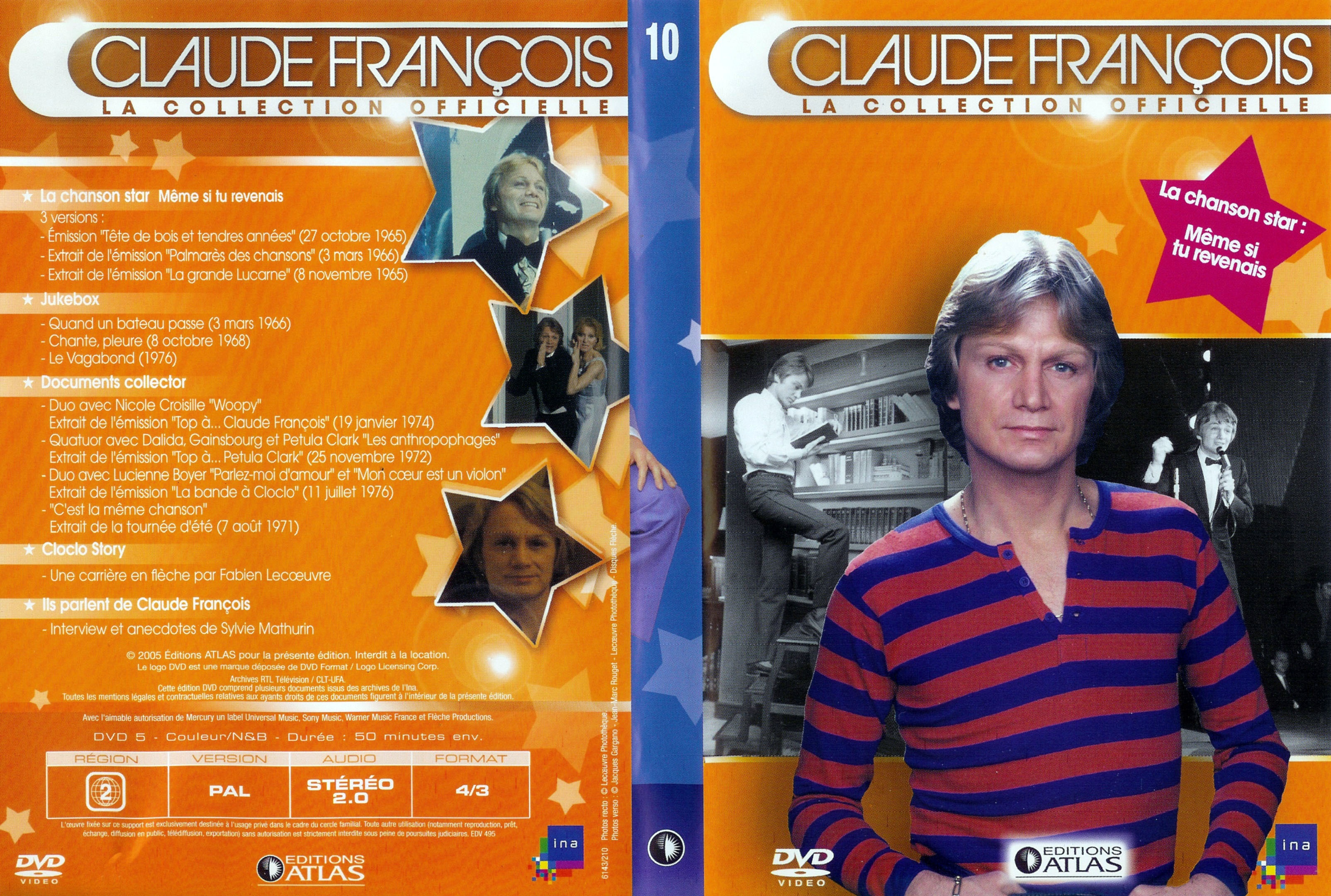 Jaquette DVD Claude Francois la collection officielle vol 10