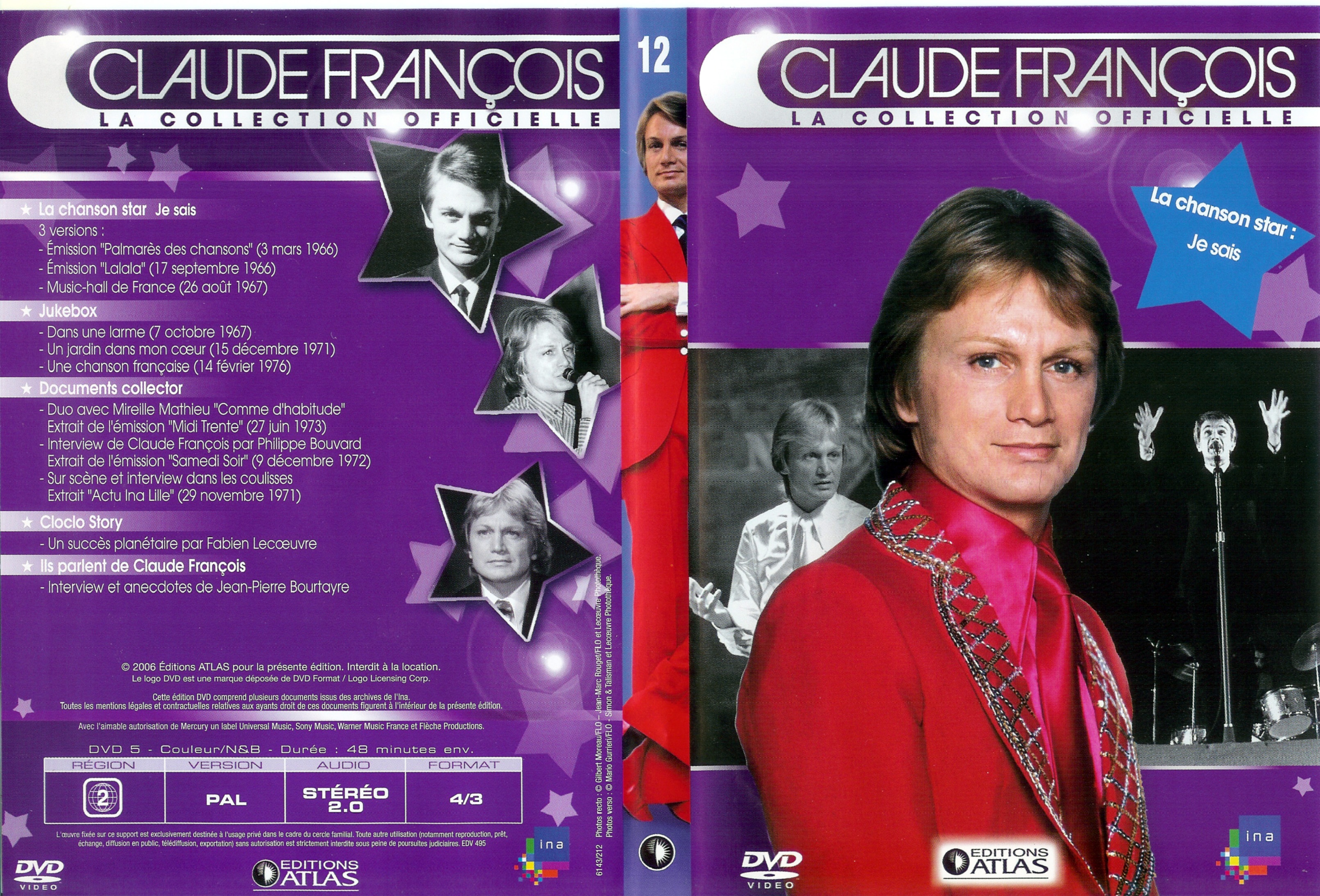 Jaquette DVD Claude Francois la collection officielle vol 12