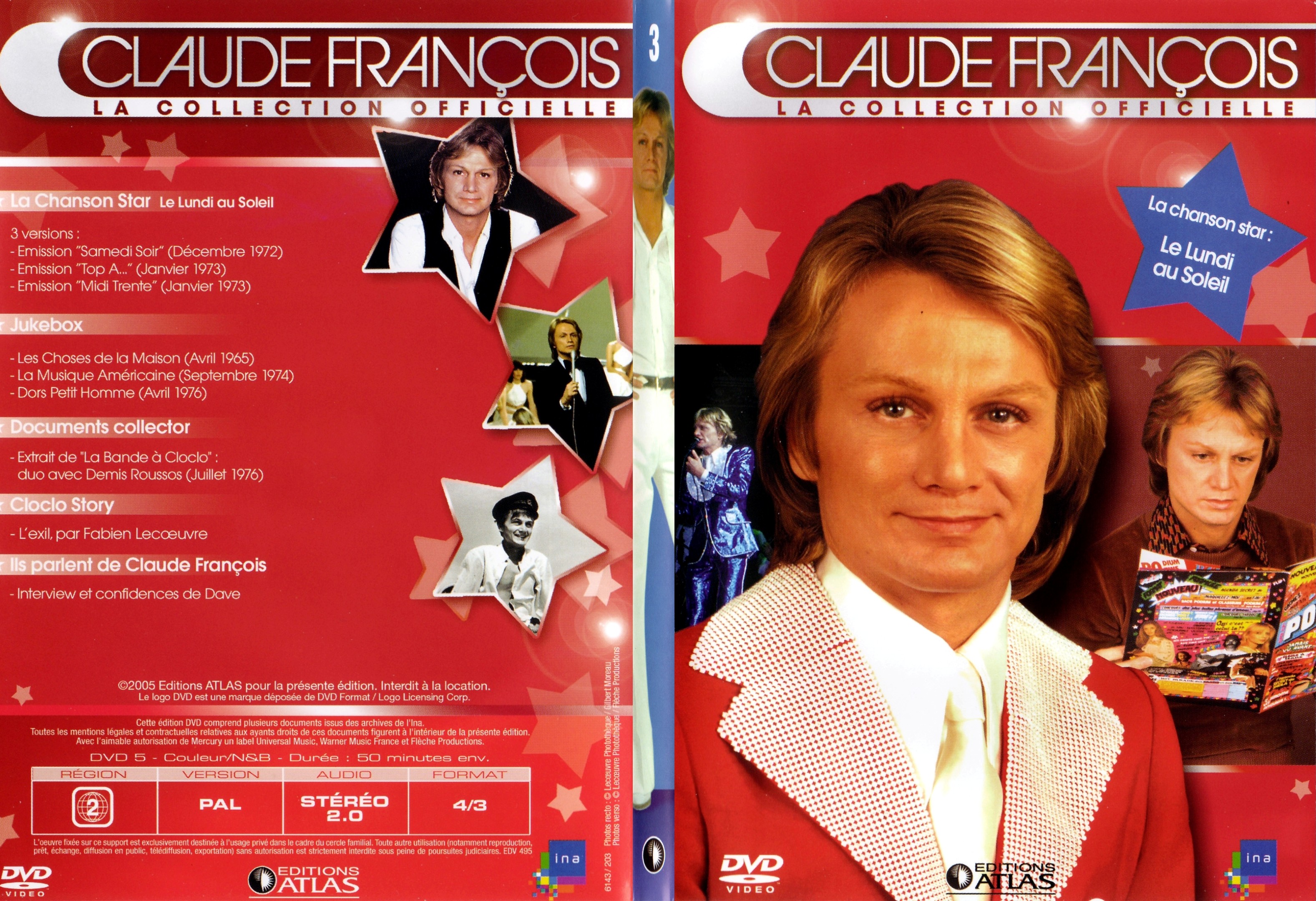 Jaquette DVD Claude francois le collection officielle vol 03 - SLIM