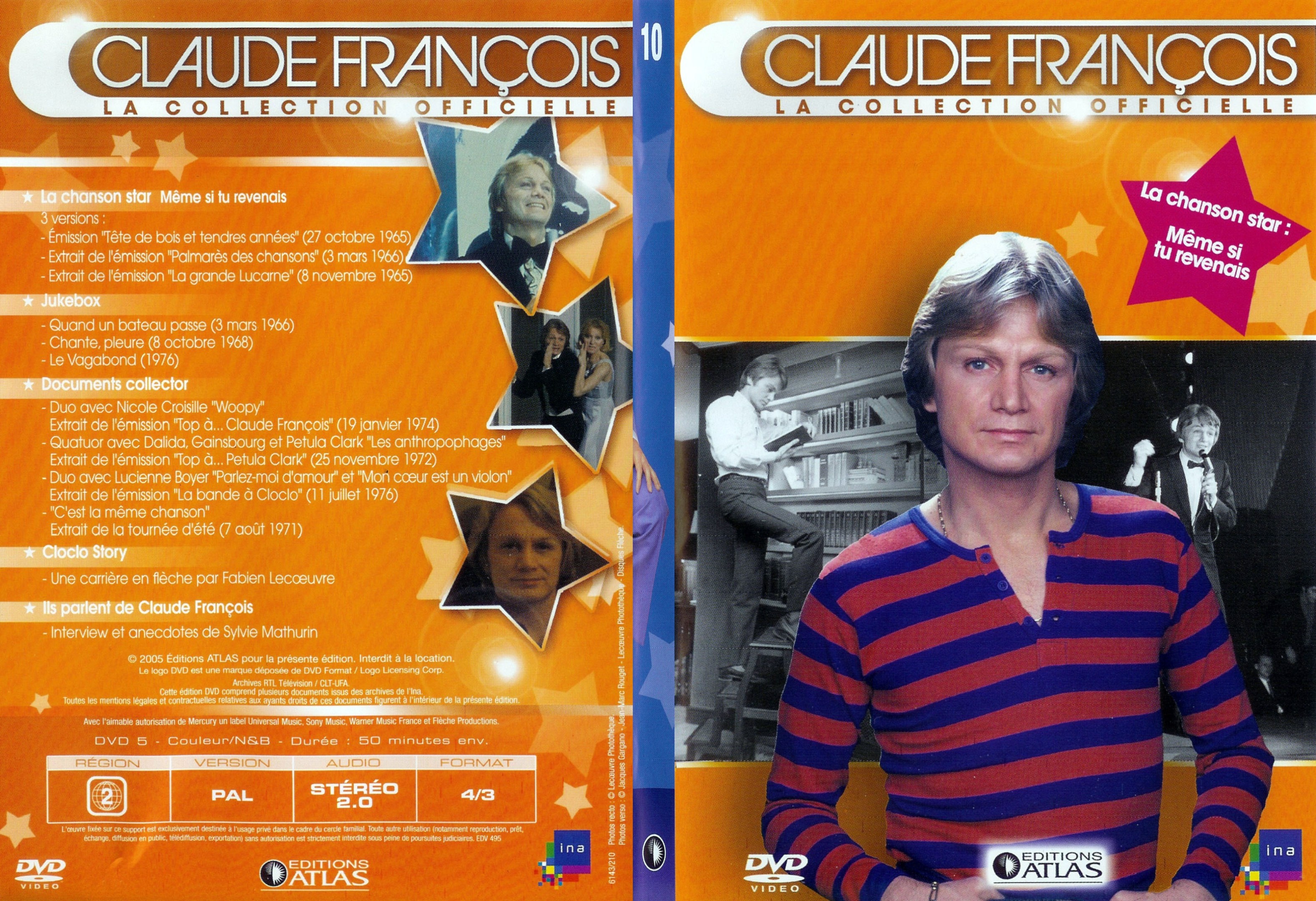 Jaquette DVD Claude francois le collection officielle vol 10 - SLIM