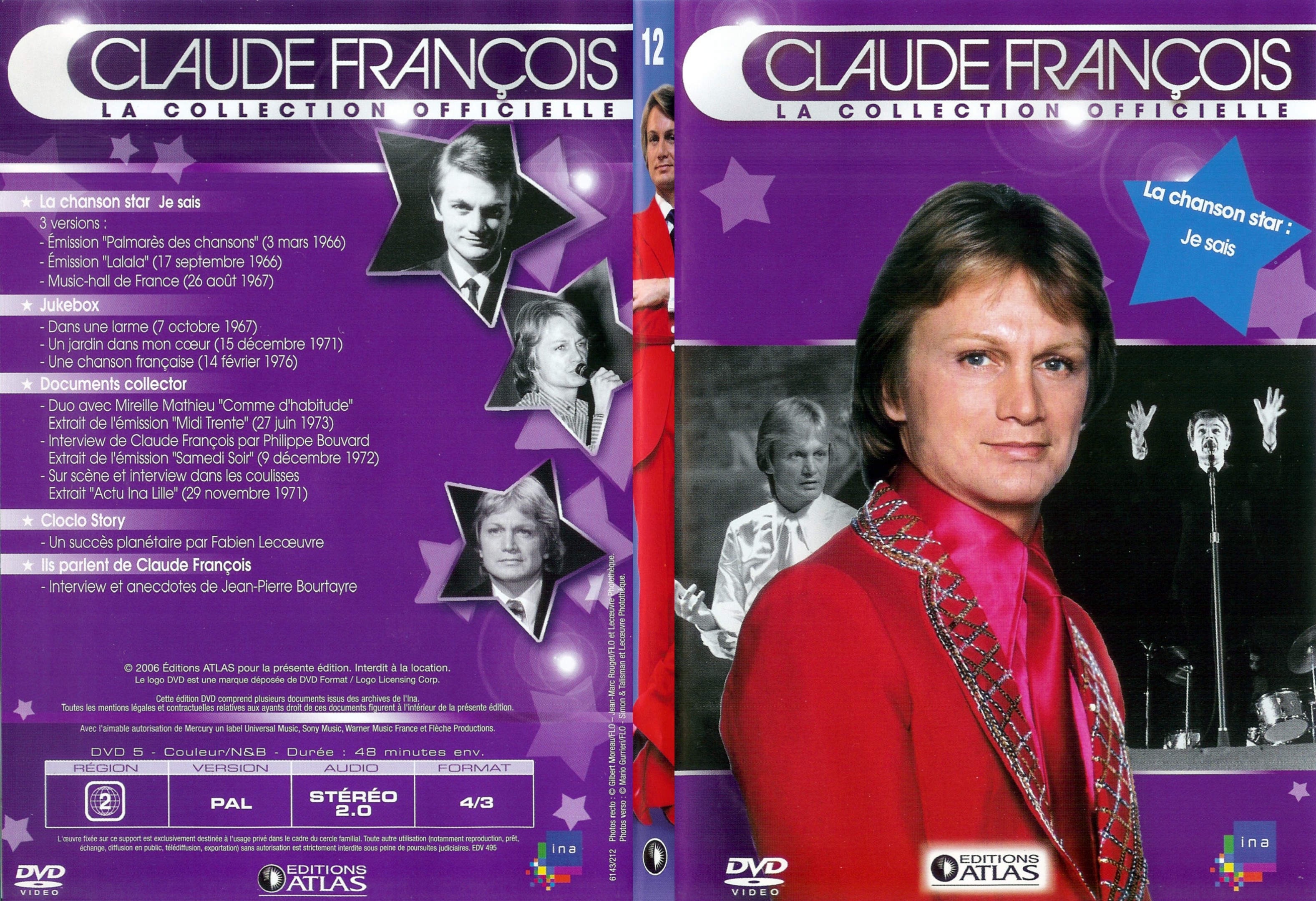 Jaquette DVD Claude francois le collection officielle vol 12 - SLIM