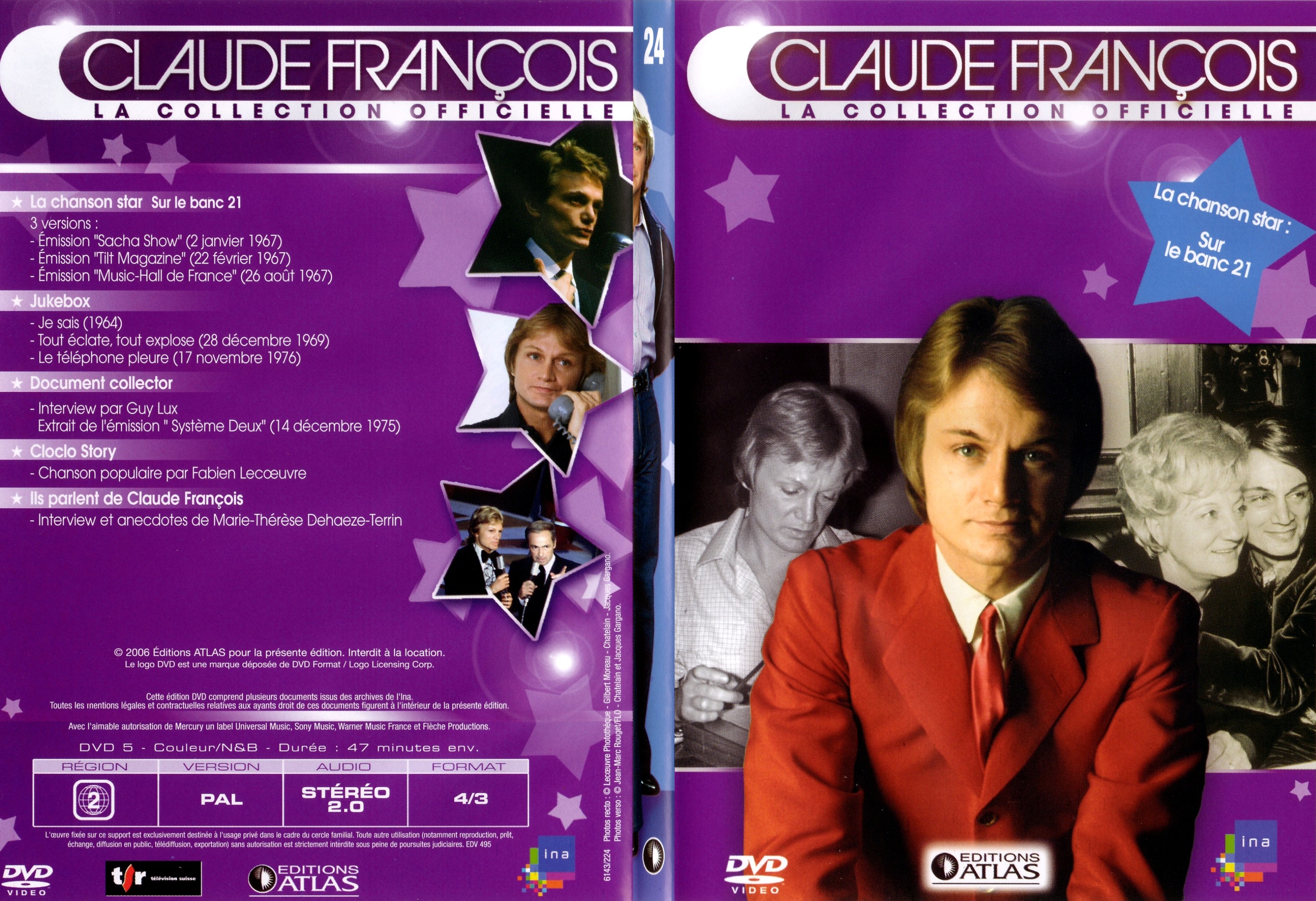 Jaquette DVD Claude francois le collection officielle vol 24 - SLIM