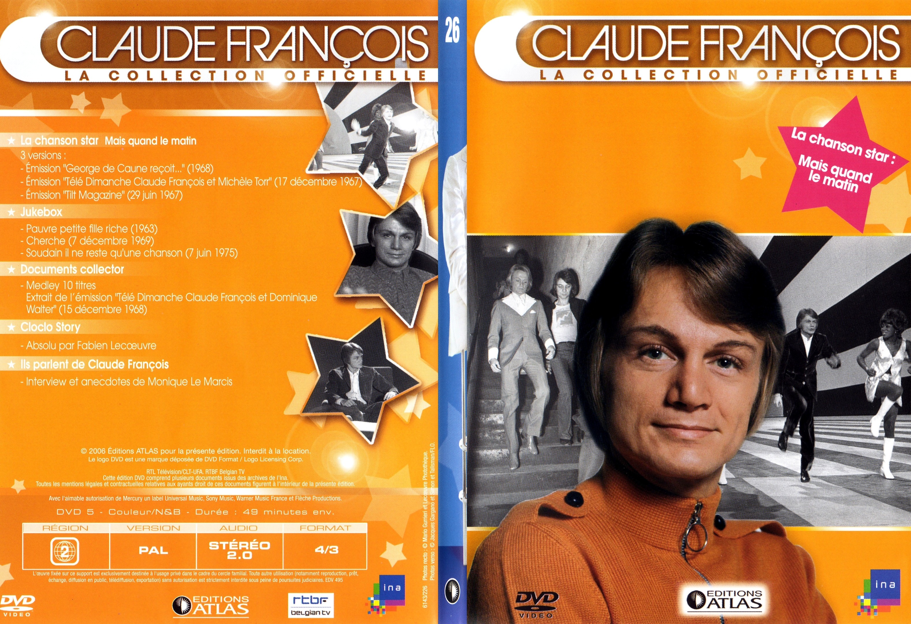 Jaquette DVD Claude francois le collection officielle vol 26 - SLIM
