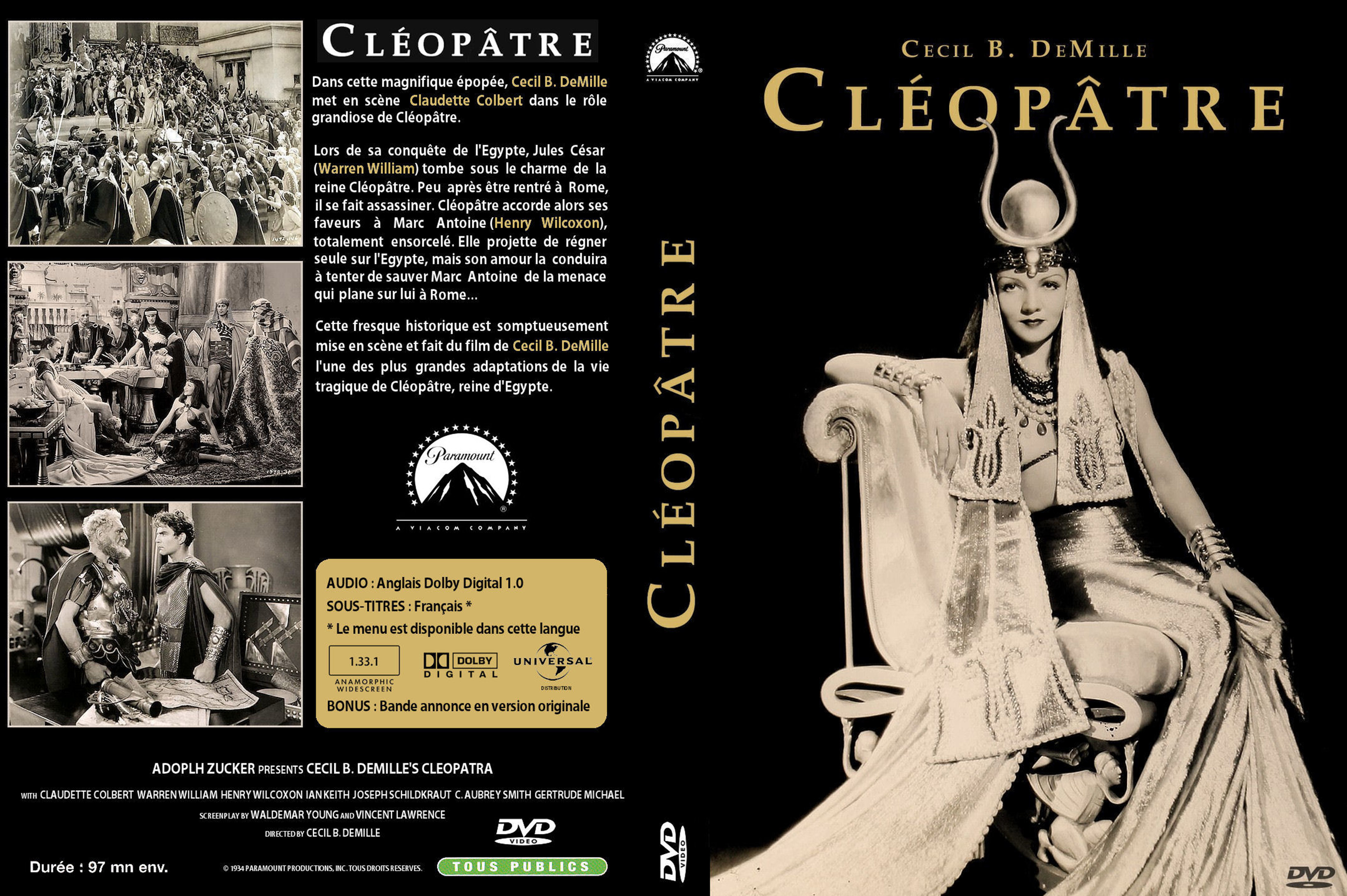 Jaquette DVD Cleopatre (1934) custom