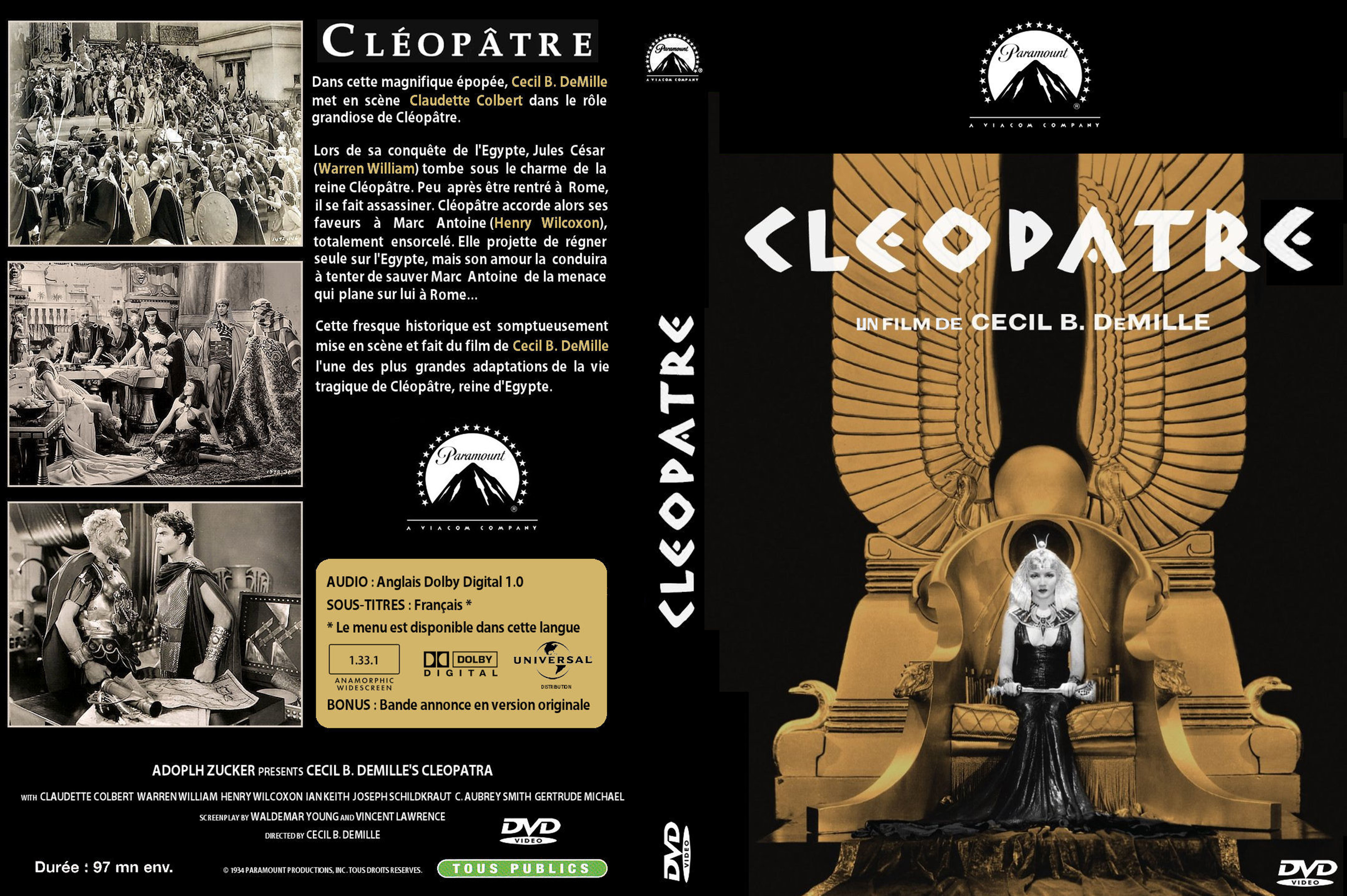 Jaquette DVD Cleopatre (1934) custom v2