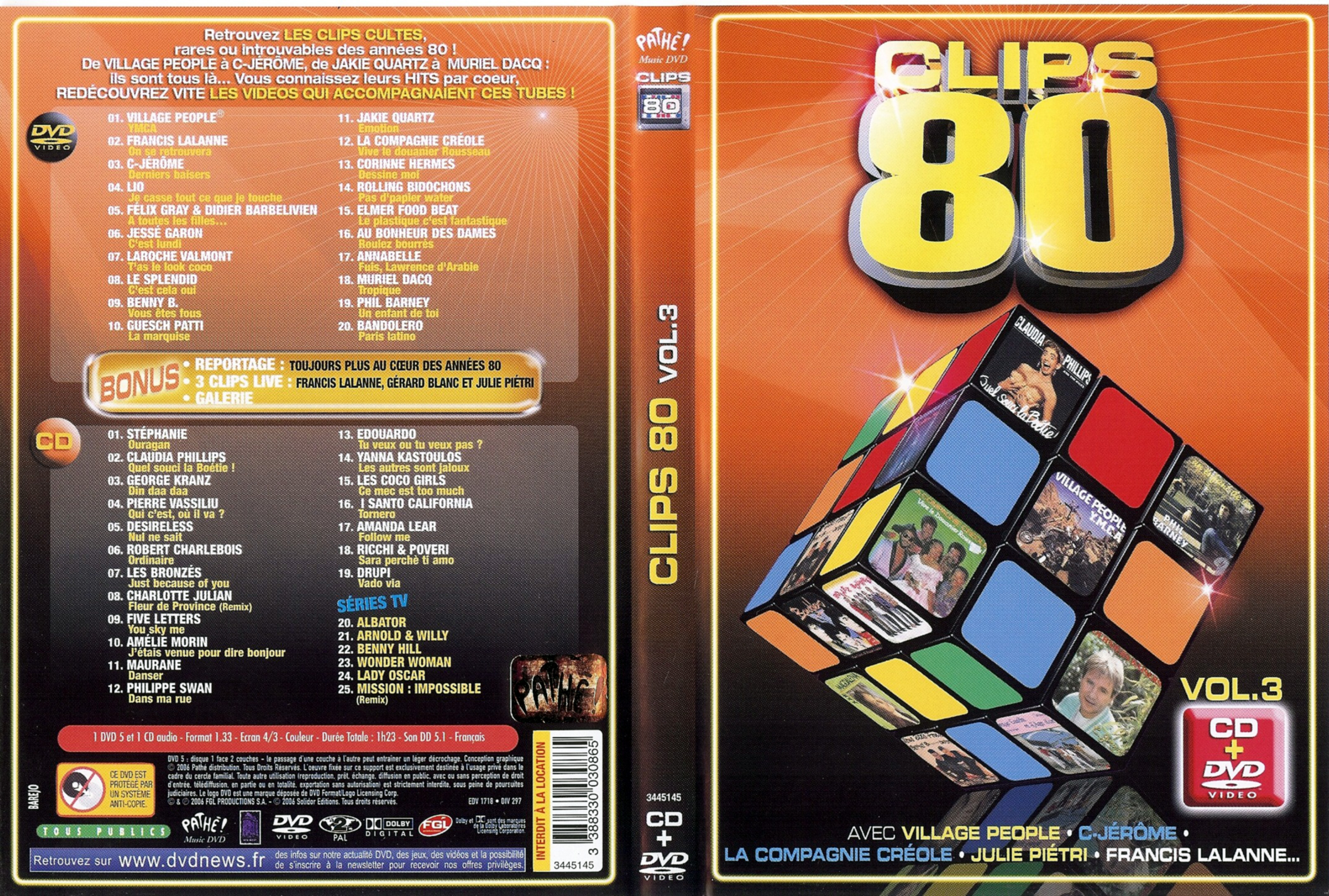 Jaquette DVD Clips 80 vol 3