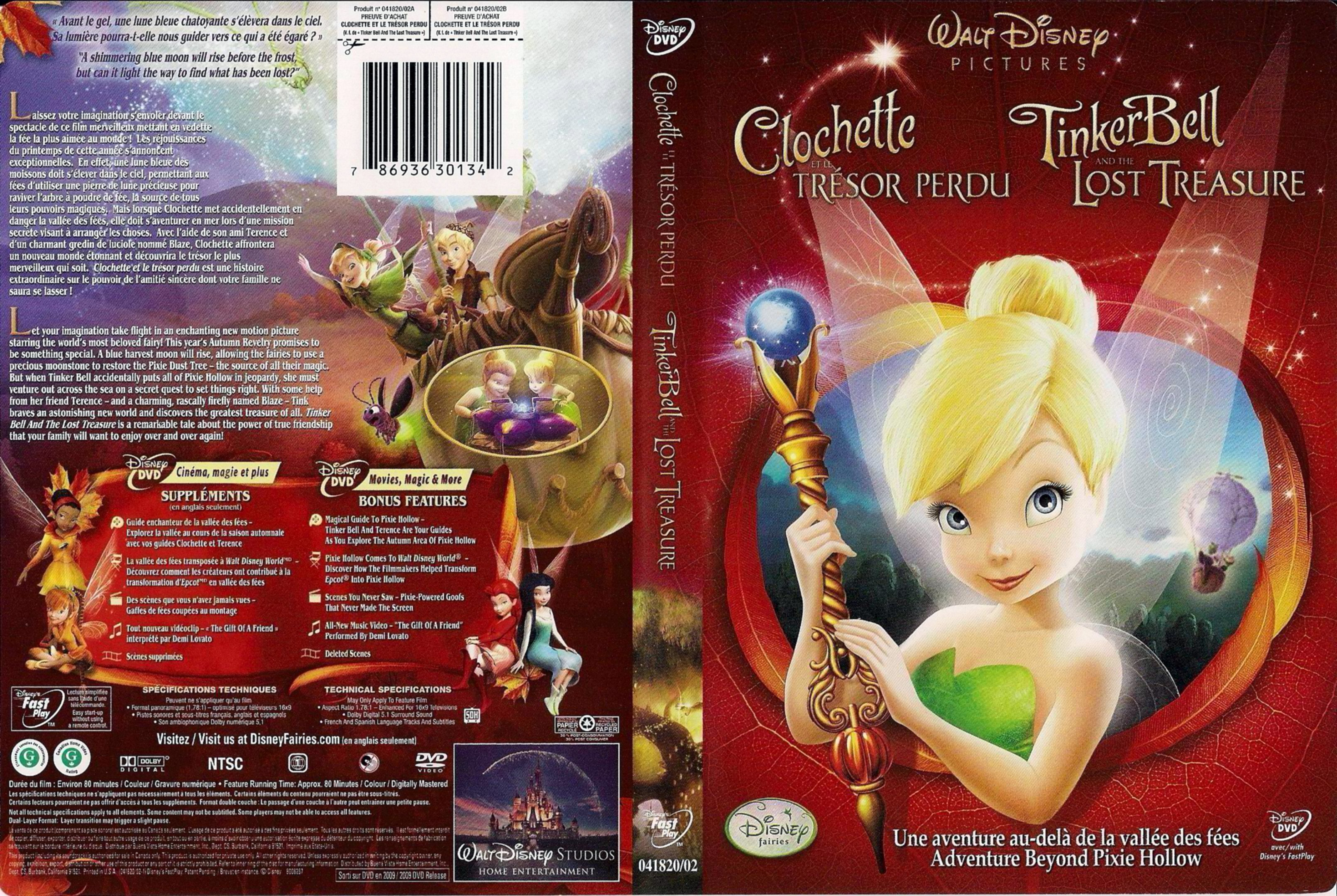 Jaquette DVD Clochette 2 - Le trsor perdu (Canadienne)