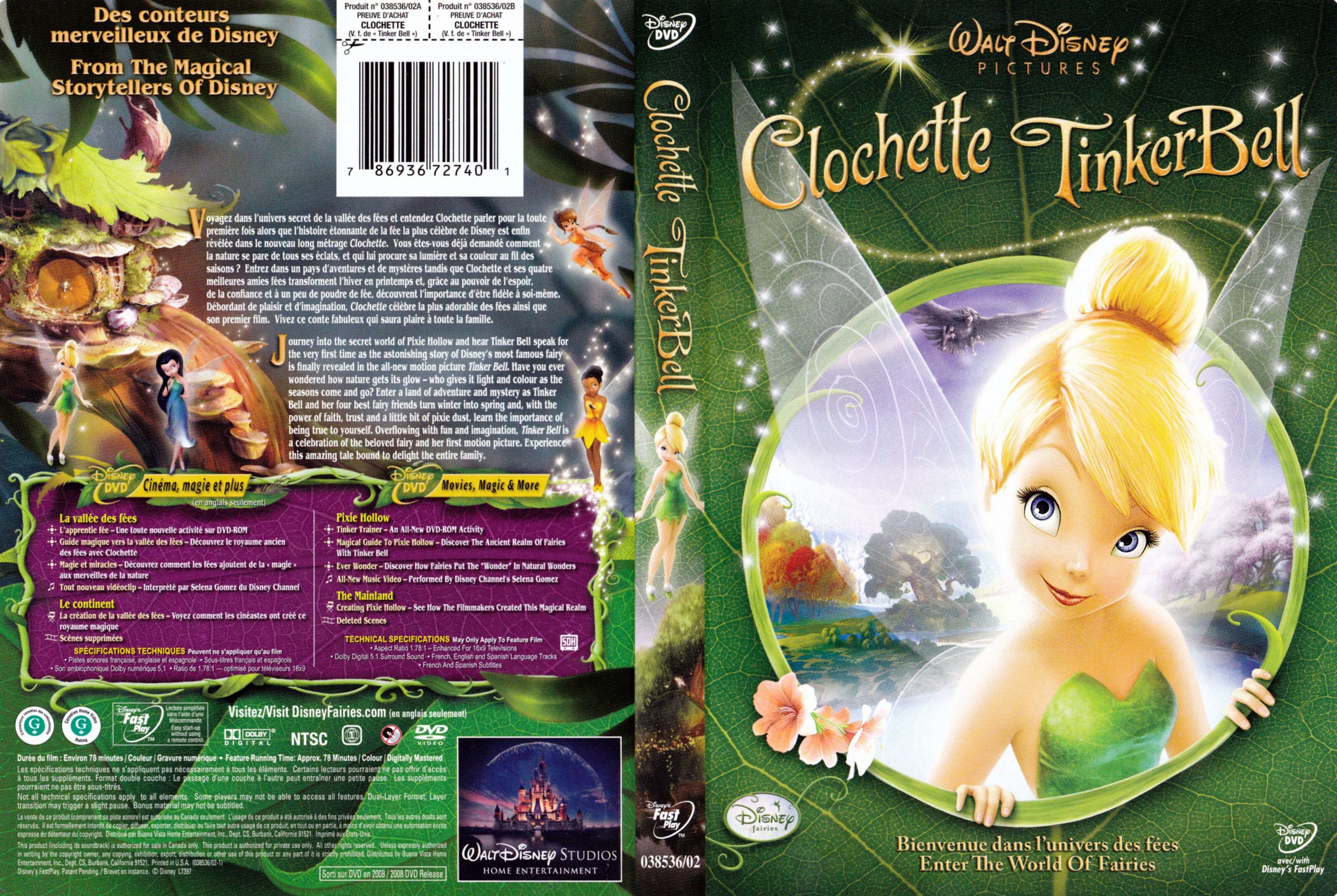 Jaquette DVD Clochette - Tinkerbell (Canadienne)