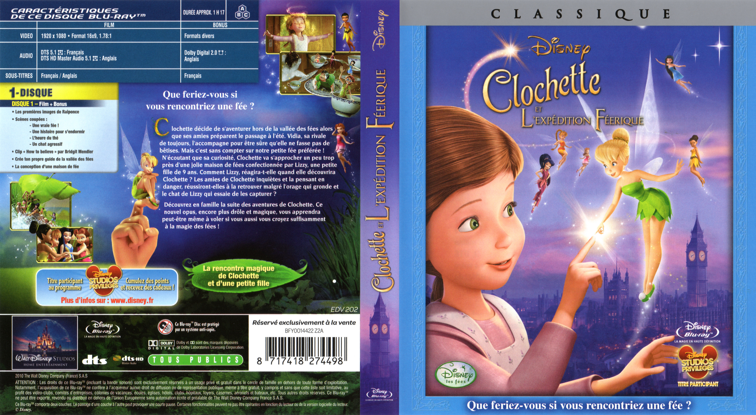 Jaquette DVD Clochette et l