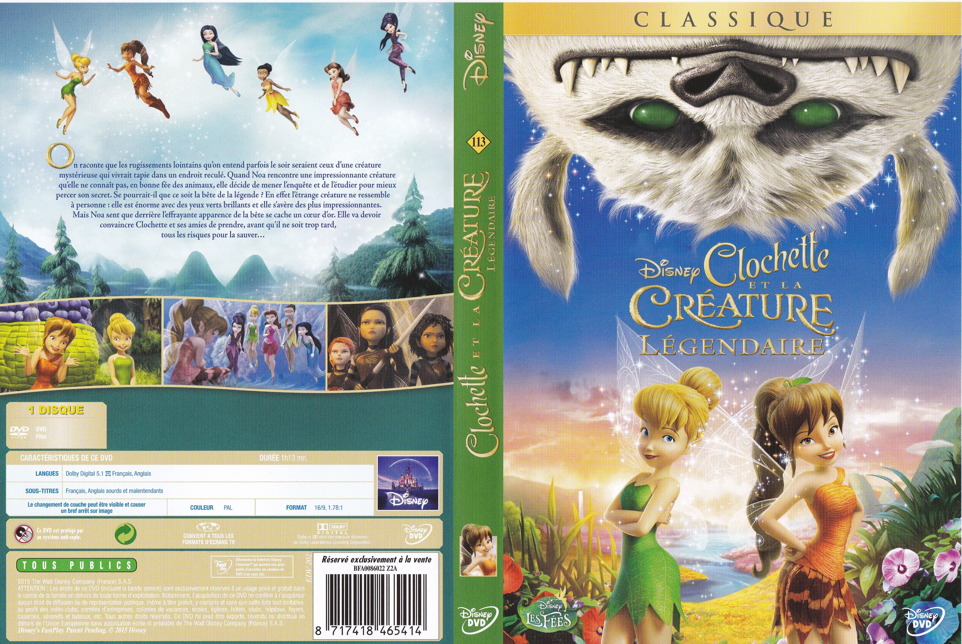 Jaquette DVD Clochette et la crature lgendaire