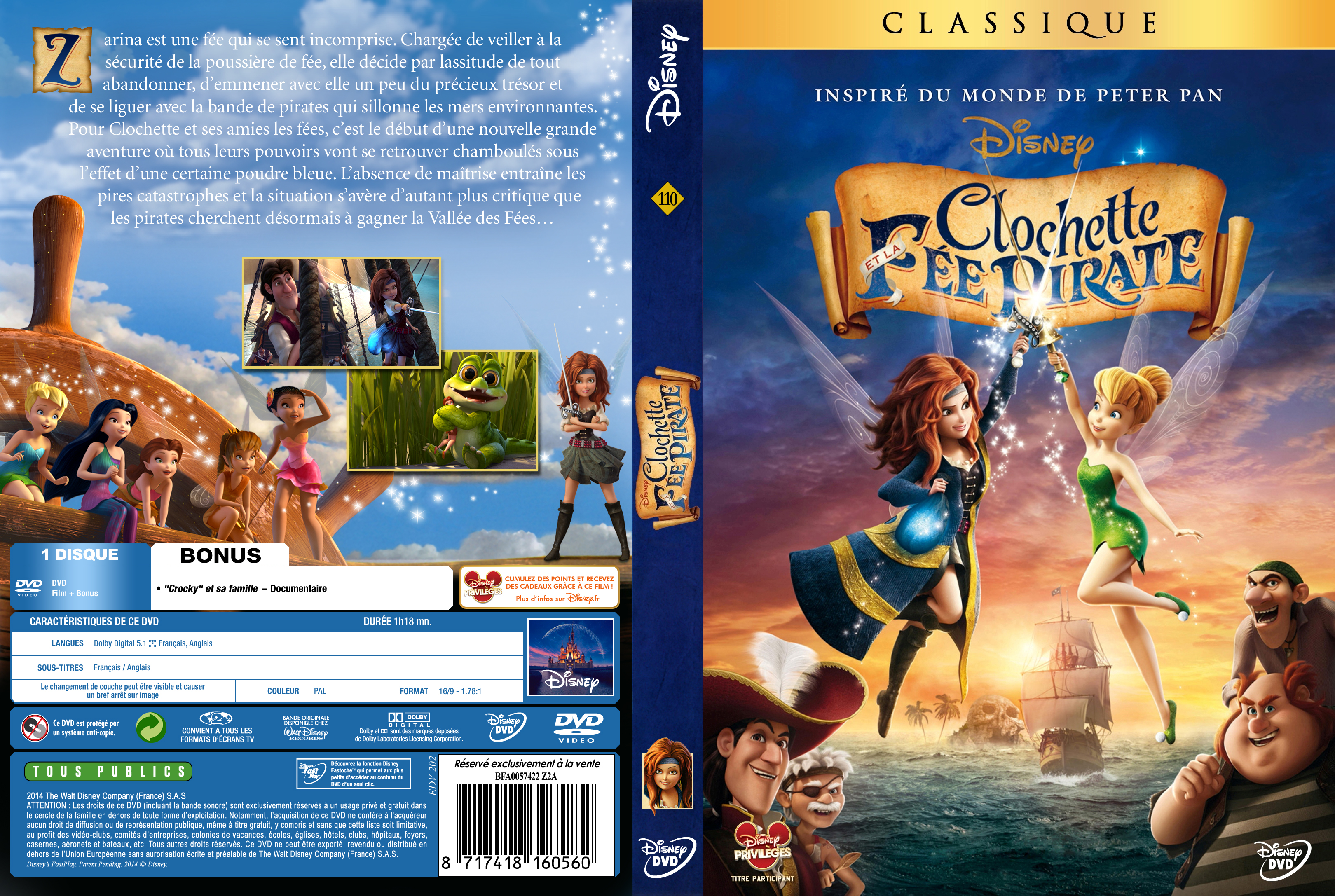 Jaquette DVD Clochette et la fe pirate custom