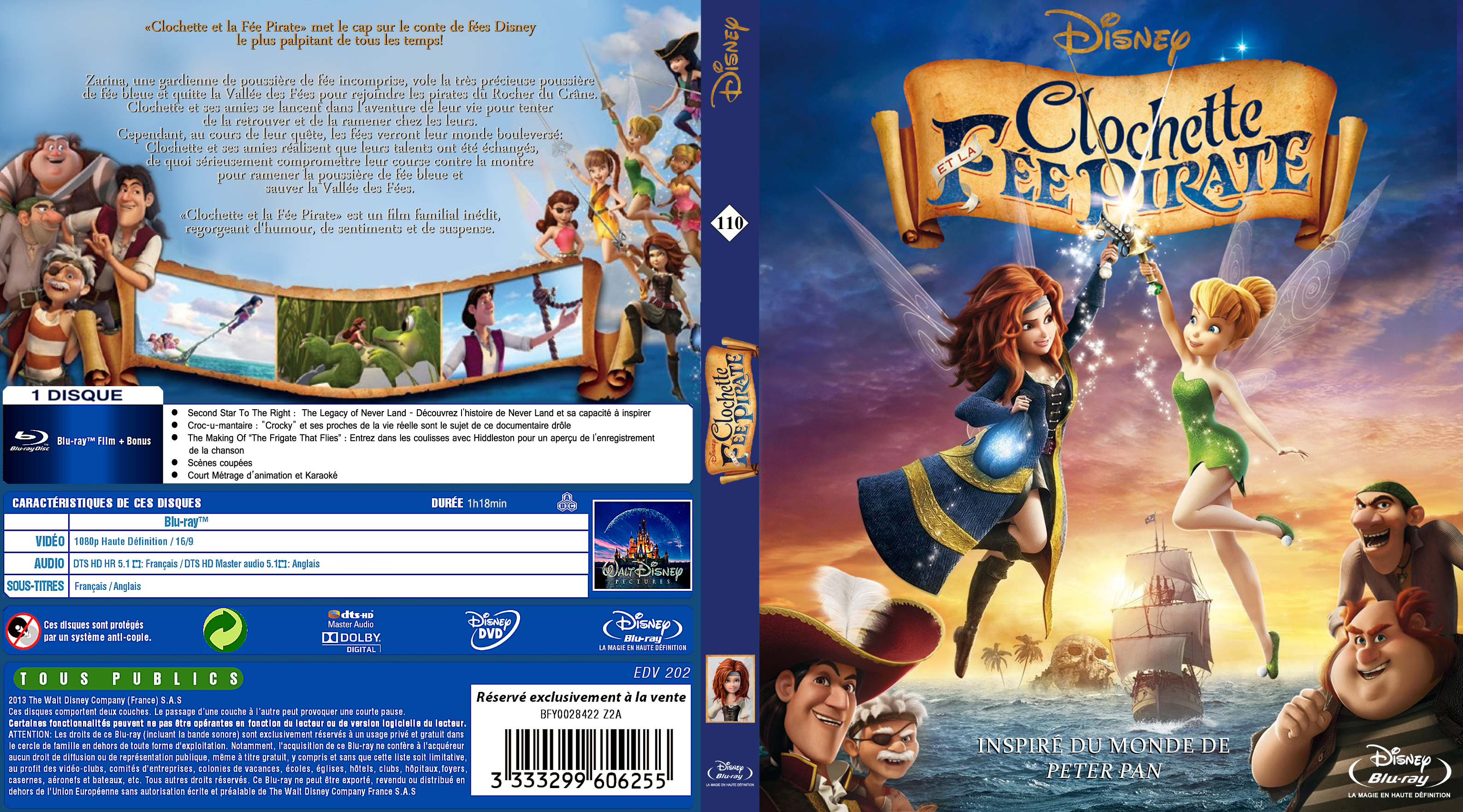 Jaquette DVD Clochette et la fe pirate custom (BLU-RAY)