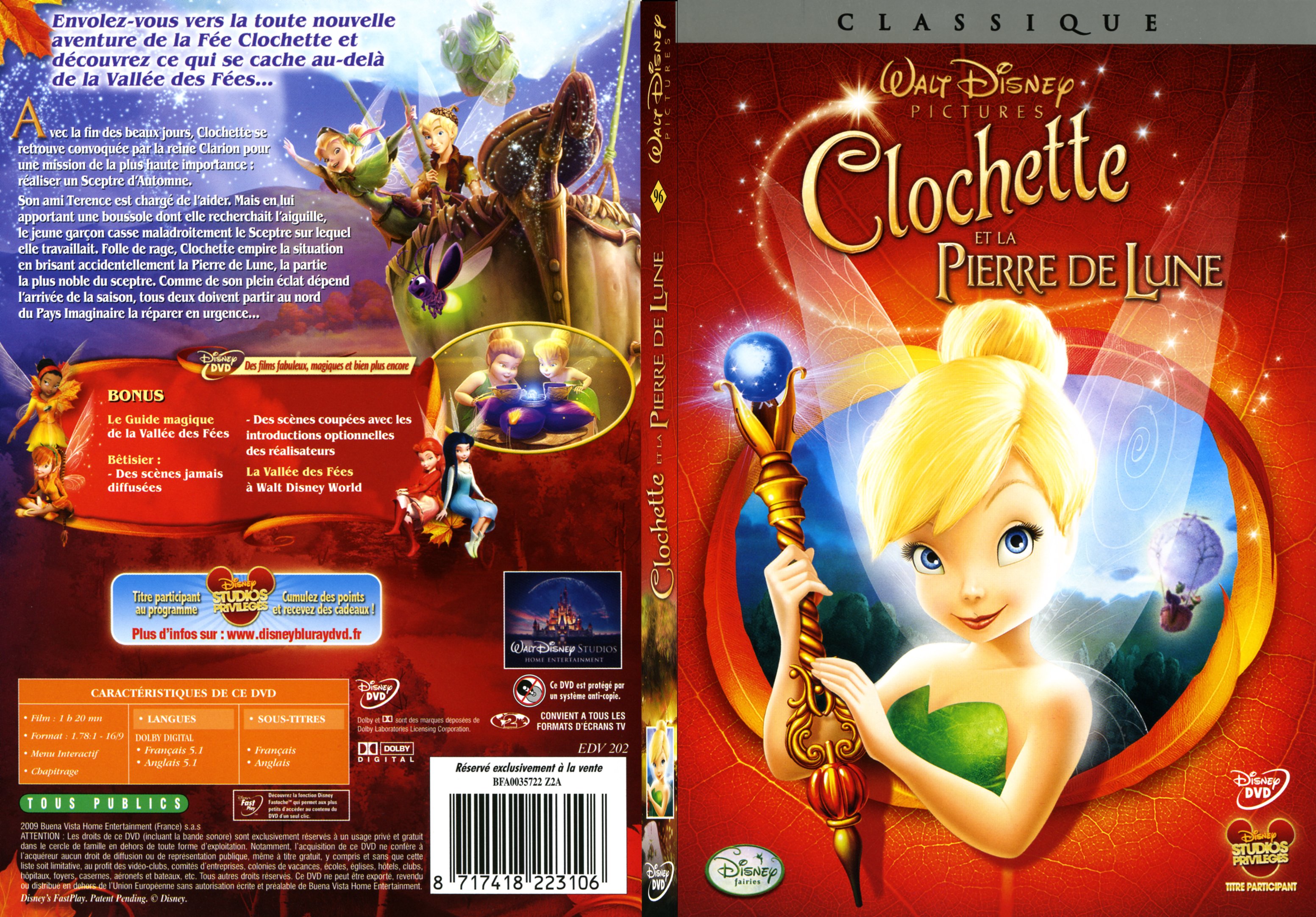 Jaquette DVD Clochette et la pierre de lune - SLIM