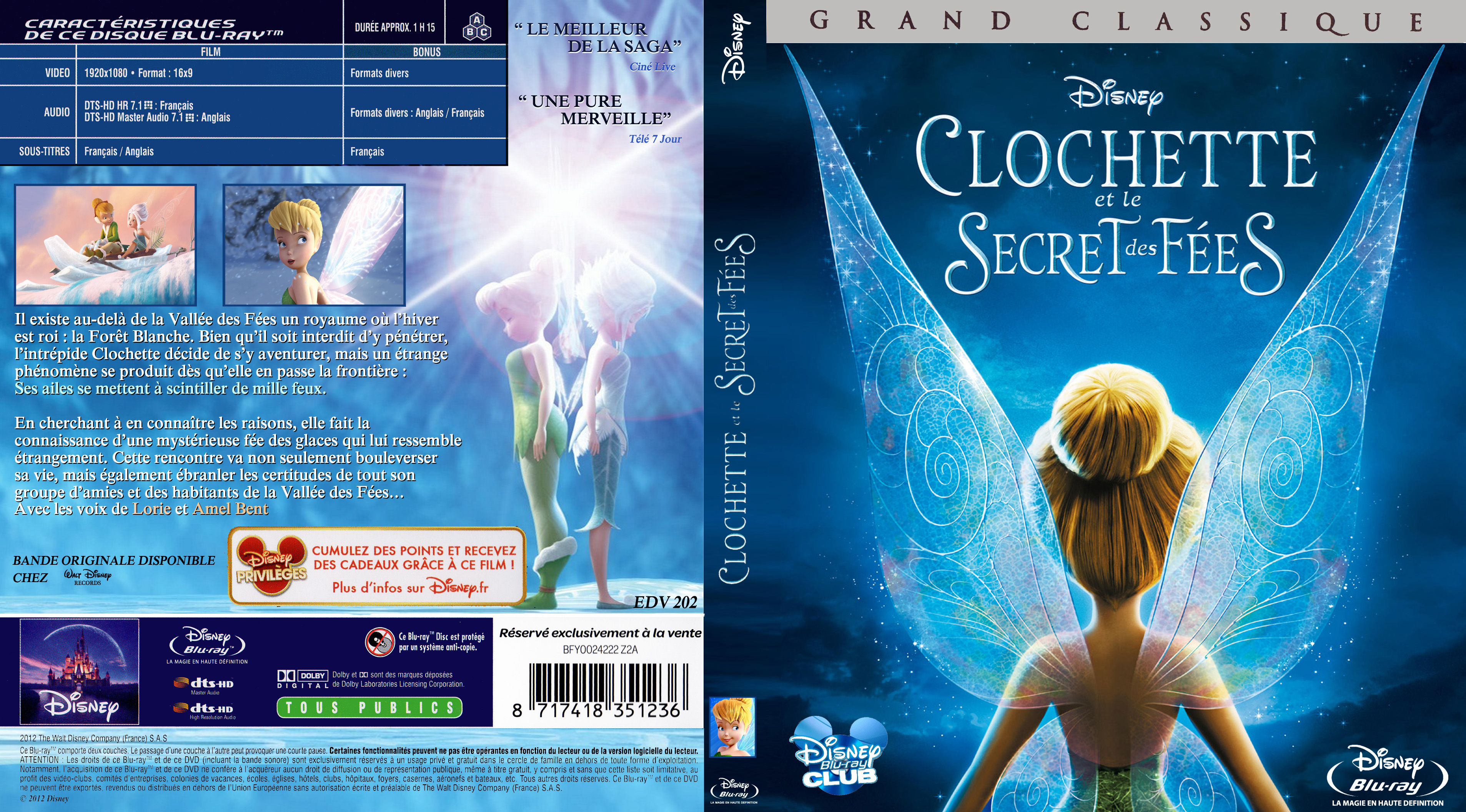 Jaquette DVD Clochette et le secret des fes custom (BLU-RAY)