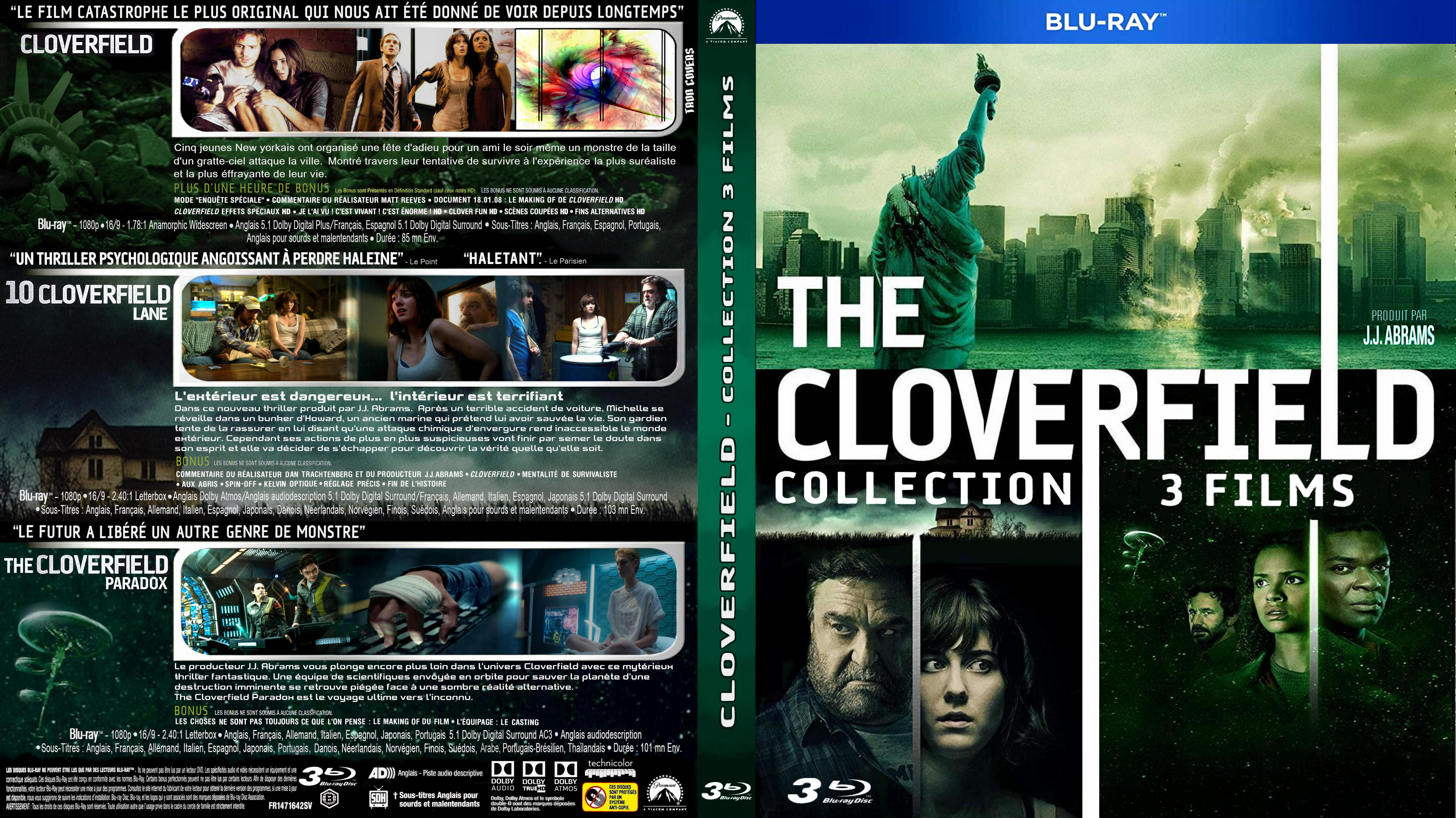 Jaquette DVD Cloverfield coffret trilogie custom (BLU-RAY)
