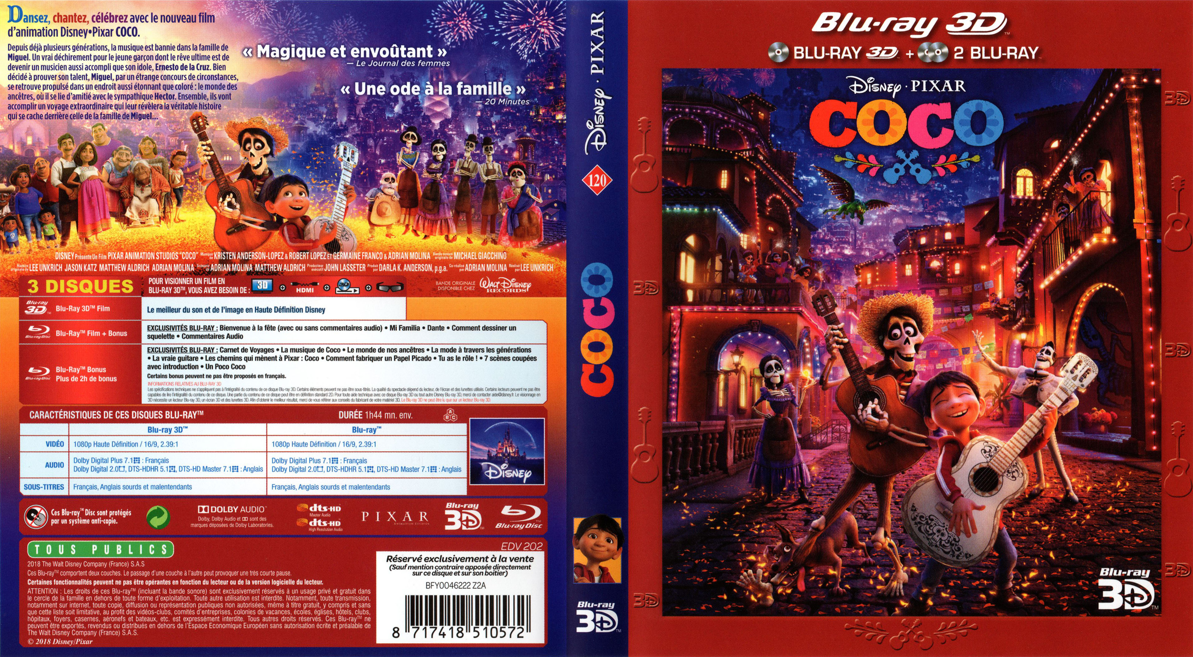 Jaquette DVD Coco 3D (2018) (BLU-RAY)