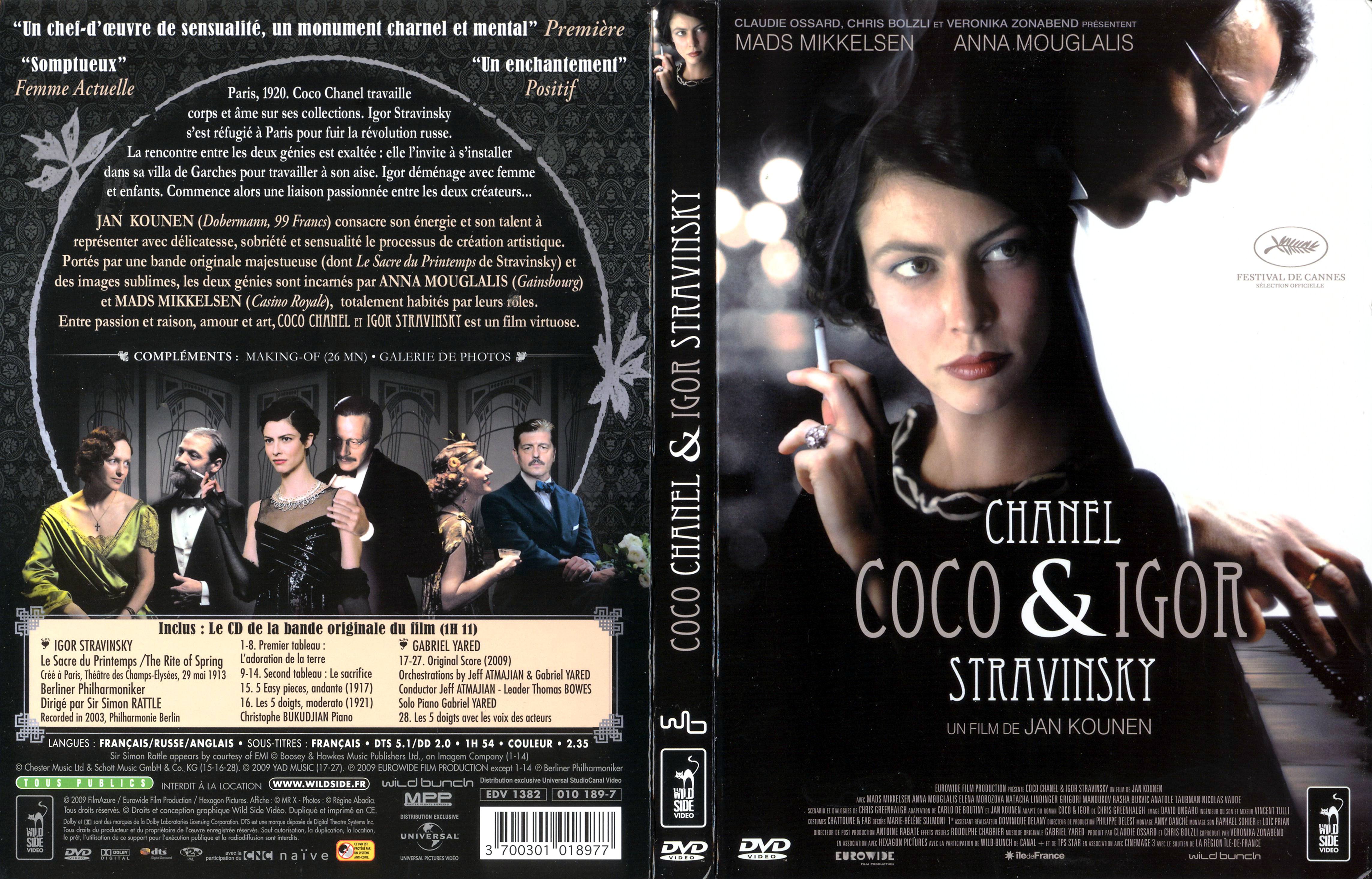 Jaquette DVD Coco Chanel & Igor Stravinsky