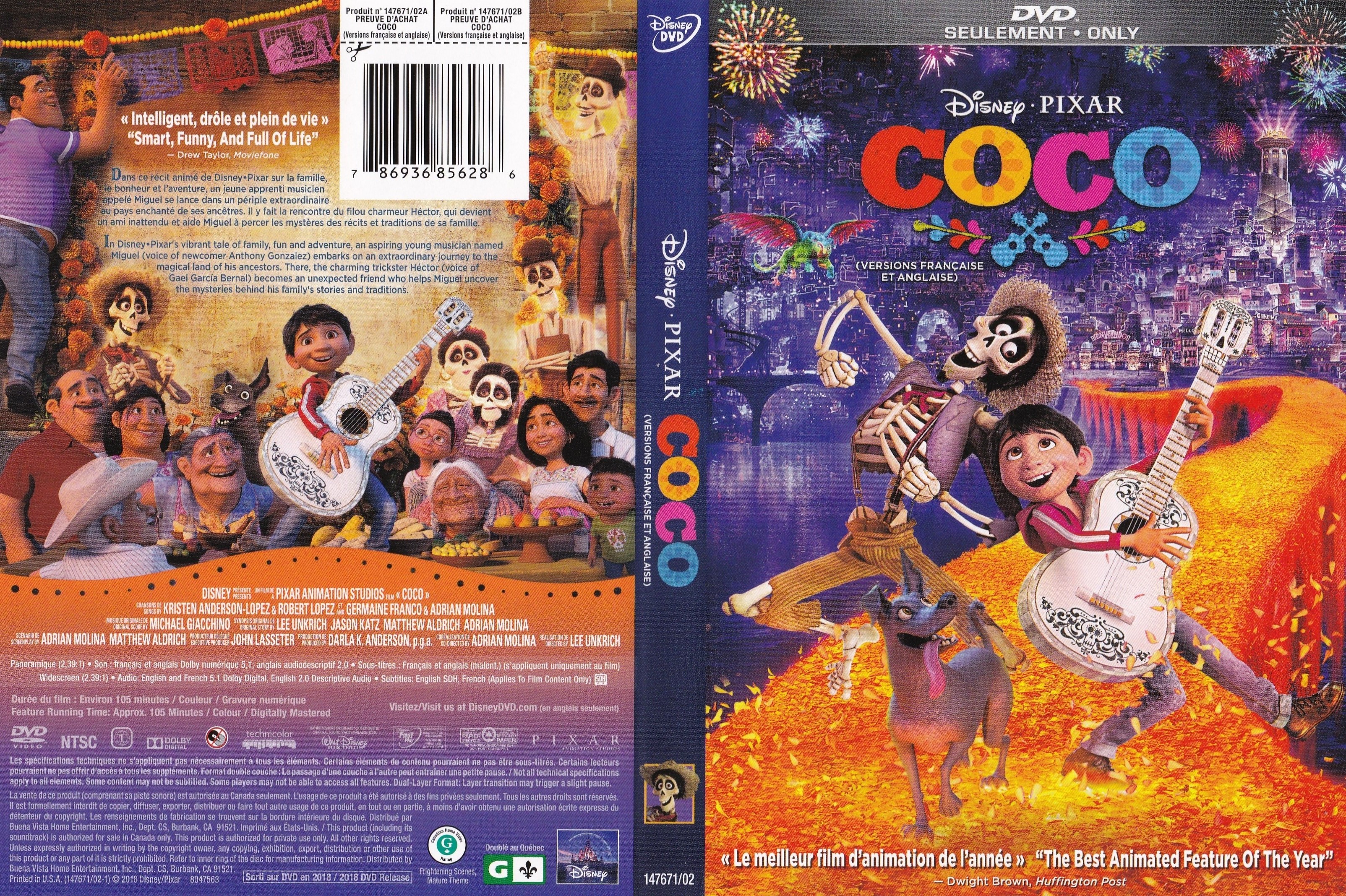 Jaquette DVD Coco (Canadienne)