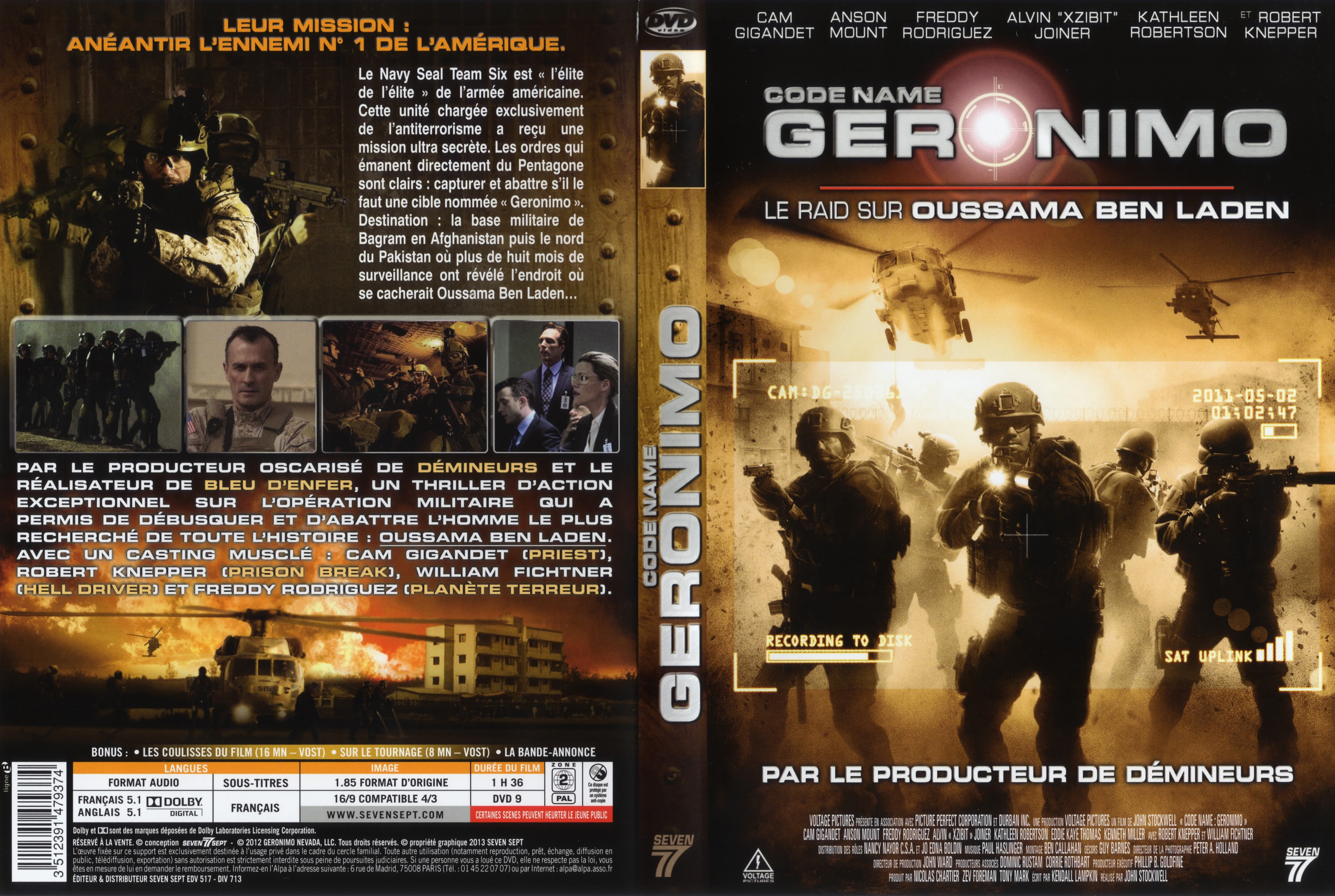 Jaquette DVD Code Name Geronimo Le Raid Sur Oussama Ben Laden