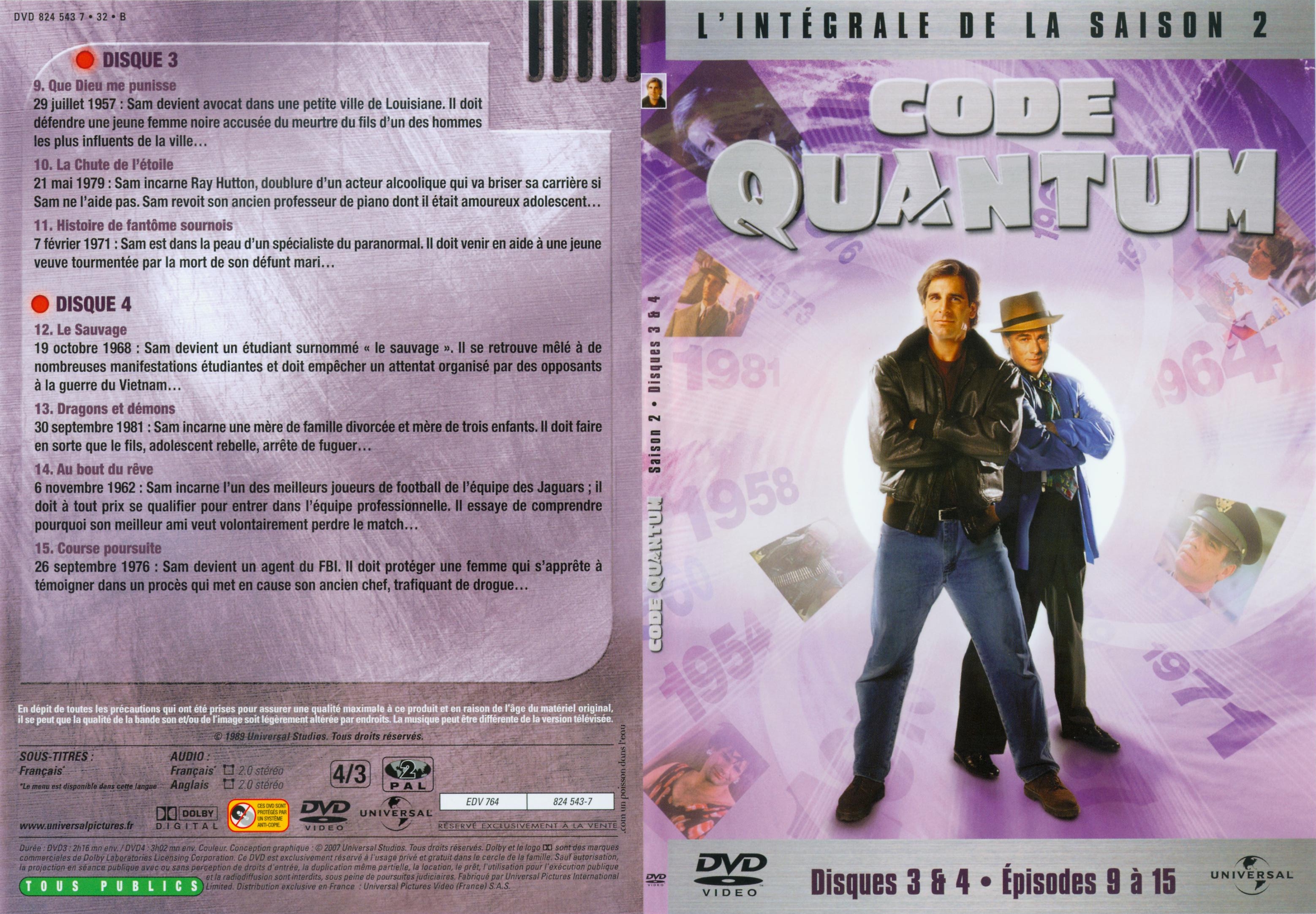 Jaquette DVD Code Quantum saison 2 DVD 2