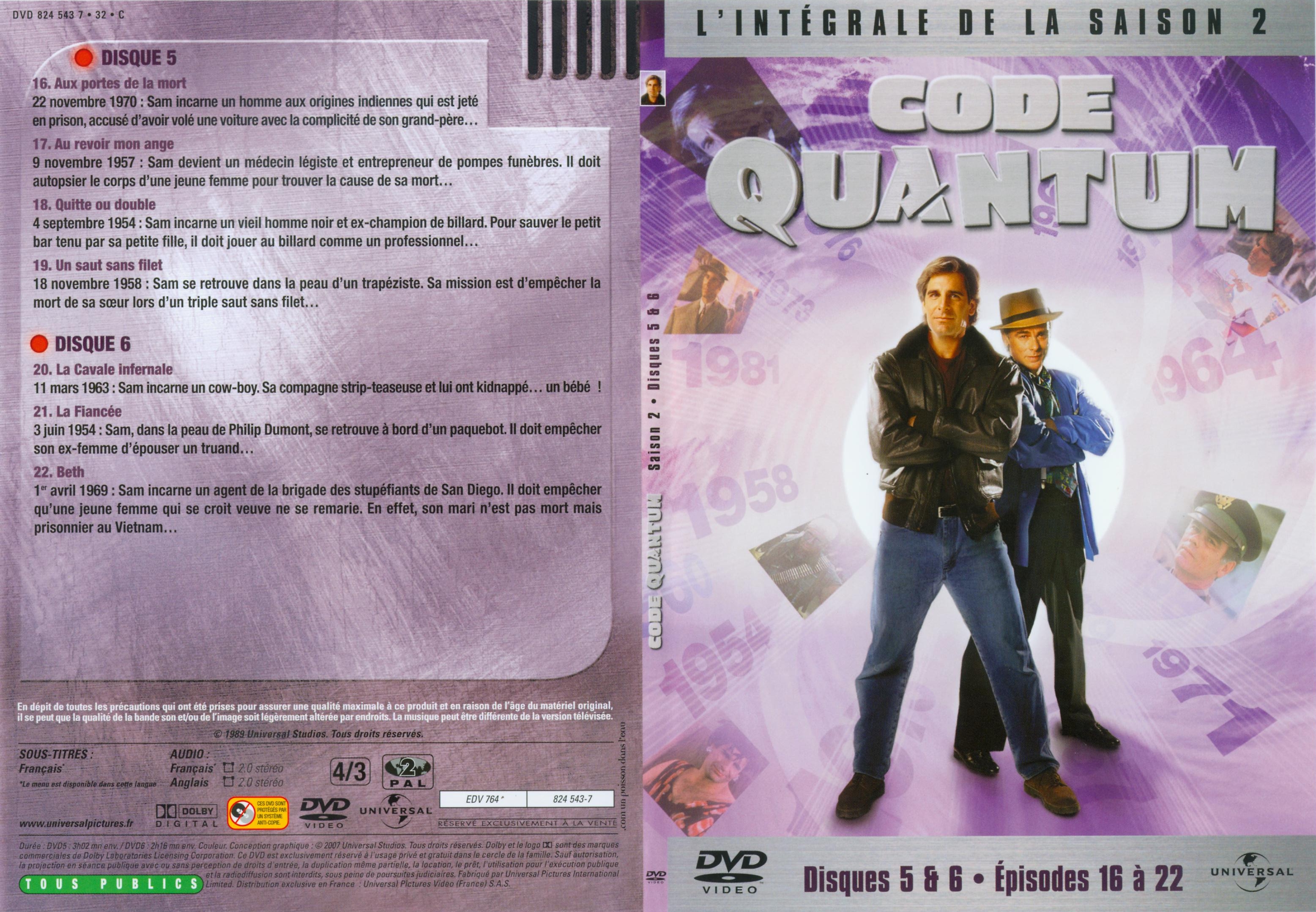 Jaquette DVD Code Quantum saison 2 DVD 3