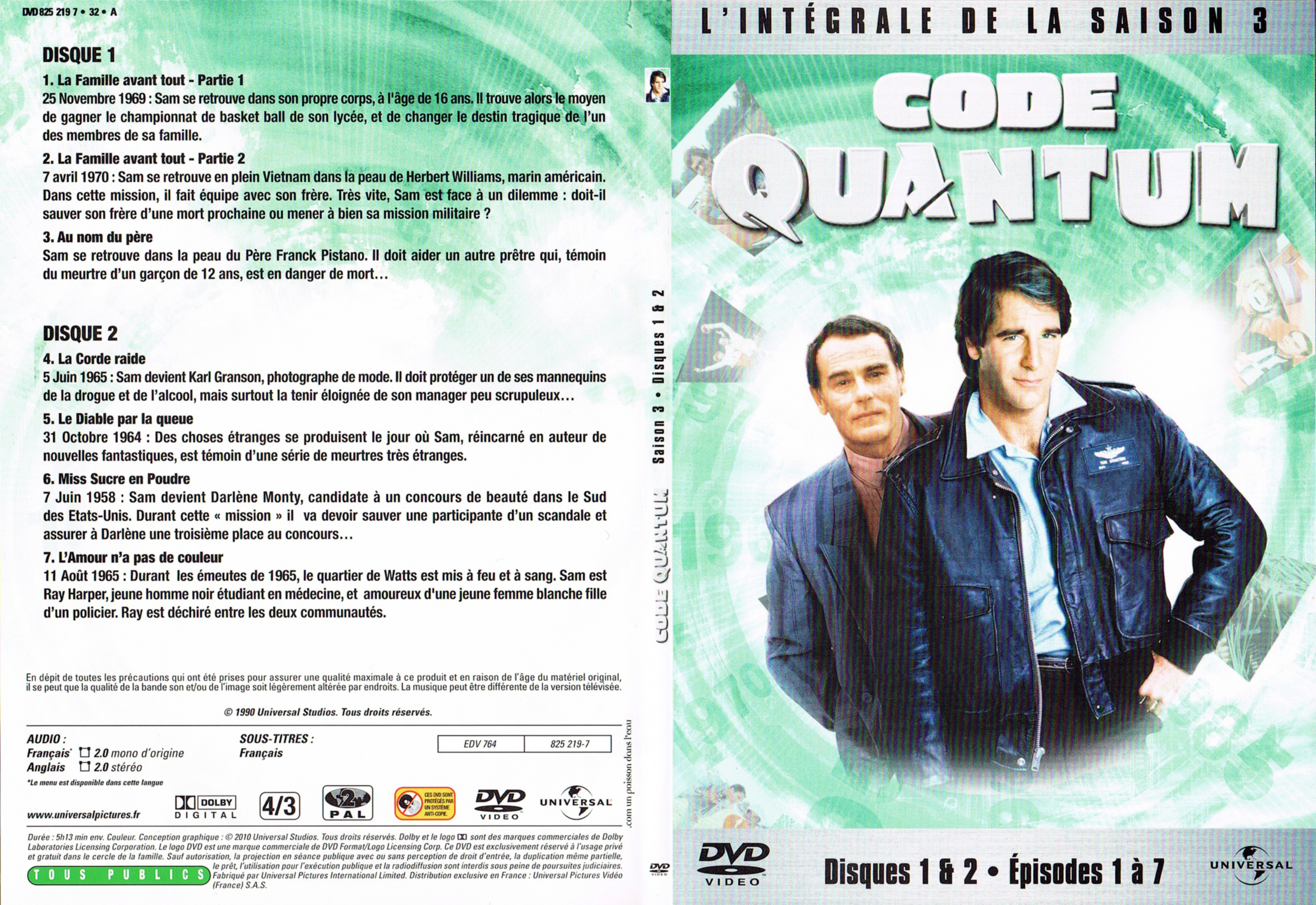 Jaquette DVD Code Quantum saison 3 DVD 1