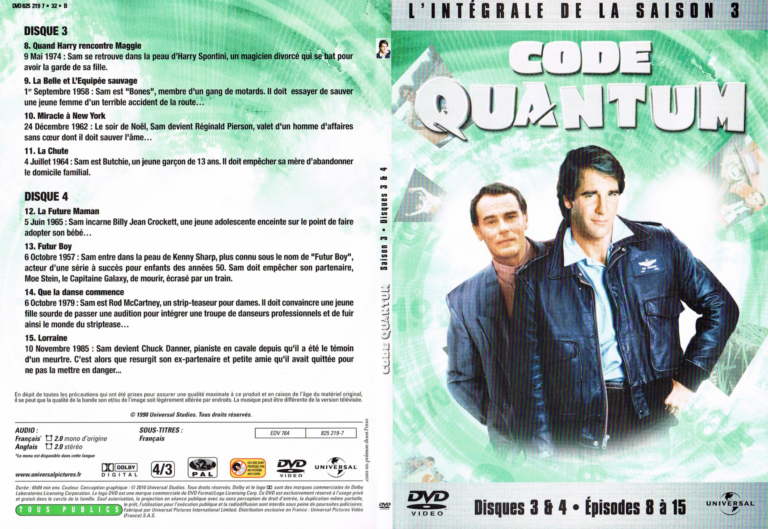 Jaquette DVD Code Quantum saison 3 DVD 2