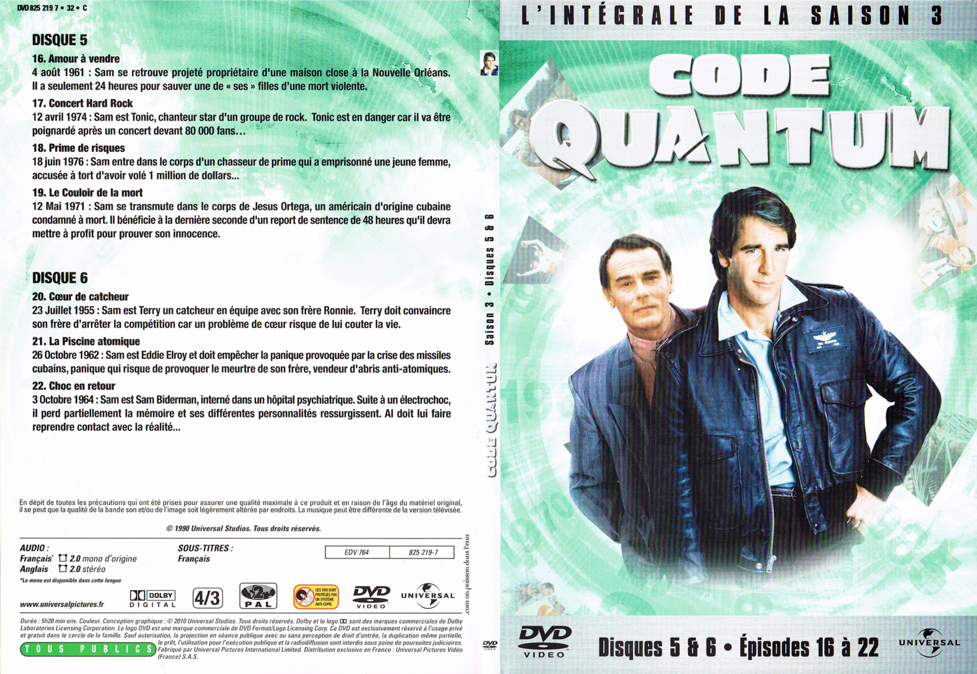 Jaquette DVD Code Quantum saison 3 DVD 3