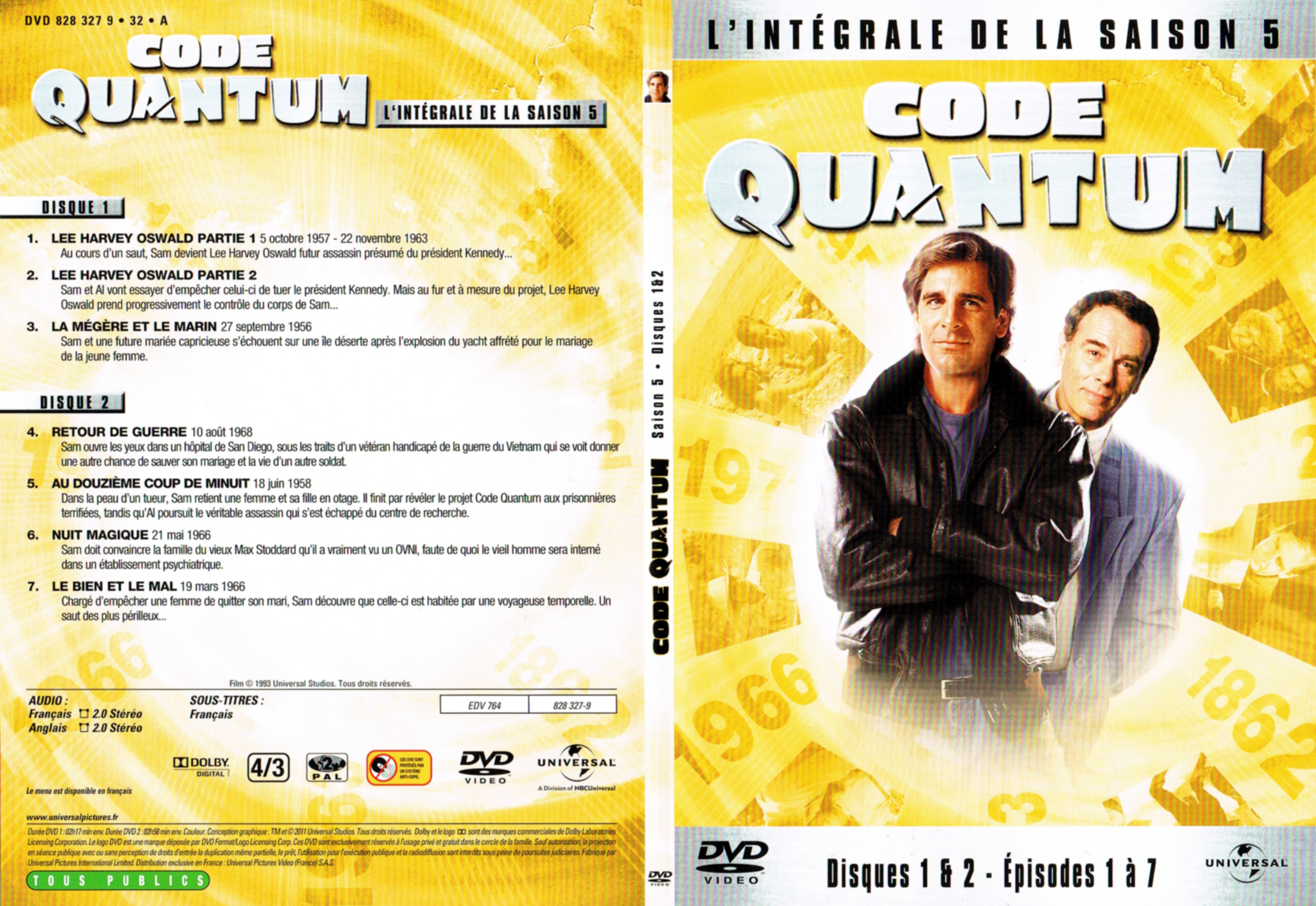 Jaquette DVD Code Quantum saison 5 DVD 1