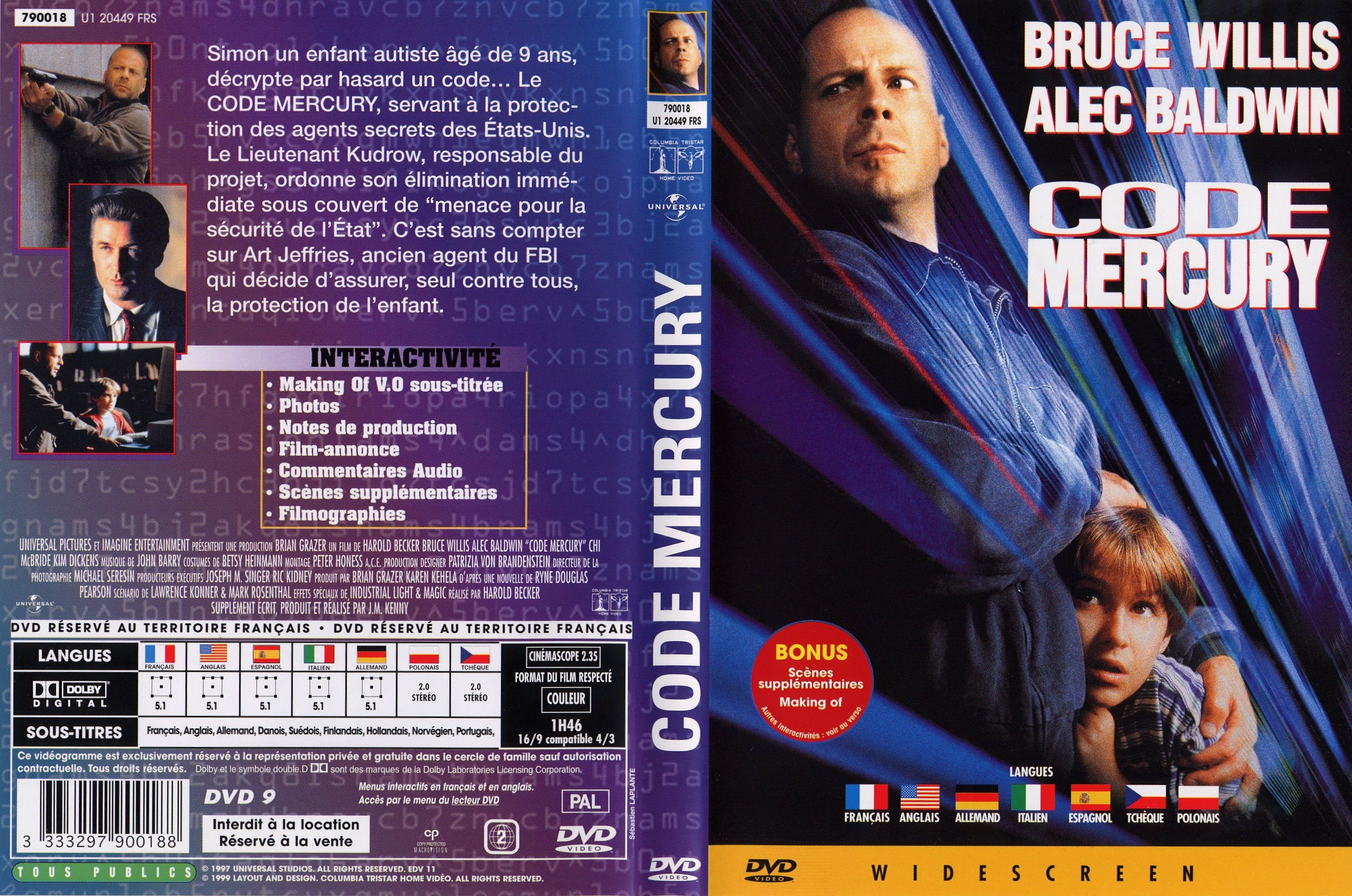 Jaquette DVD Code mercury v2
