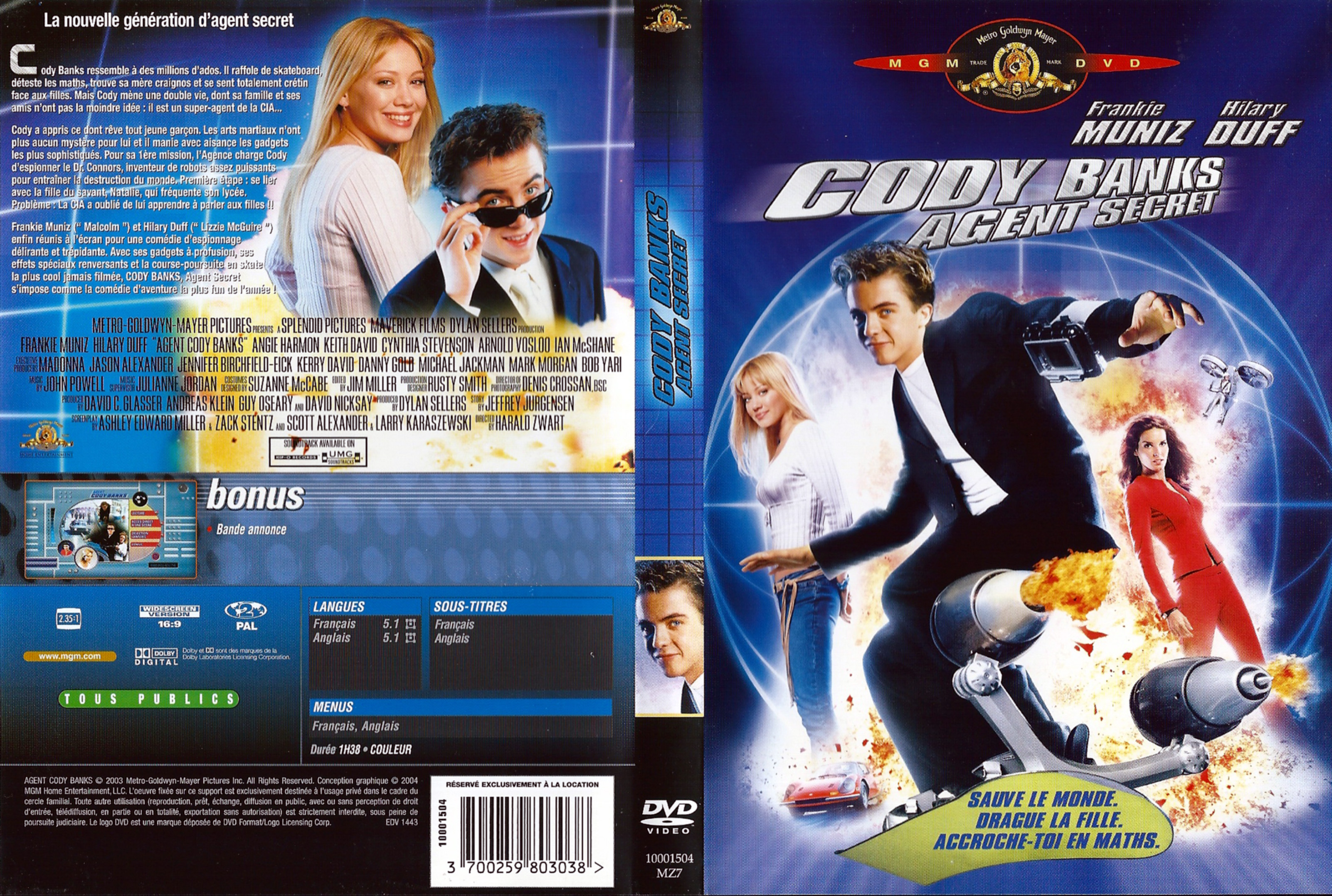 Jaquette DVD Cody Banks agent secret