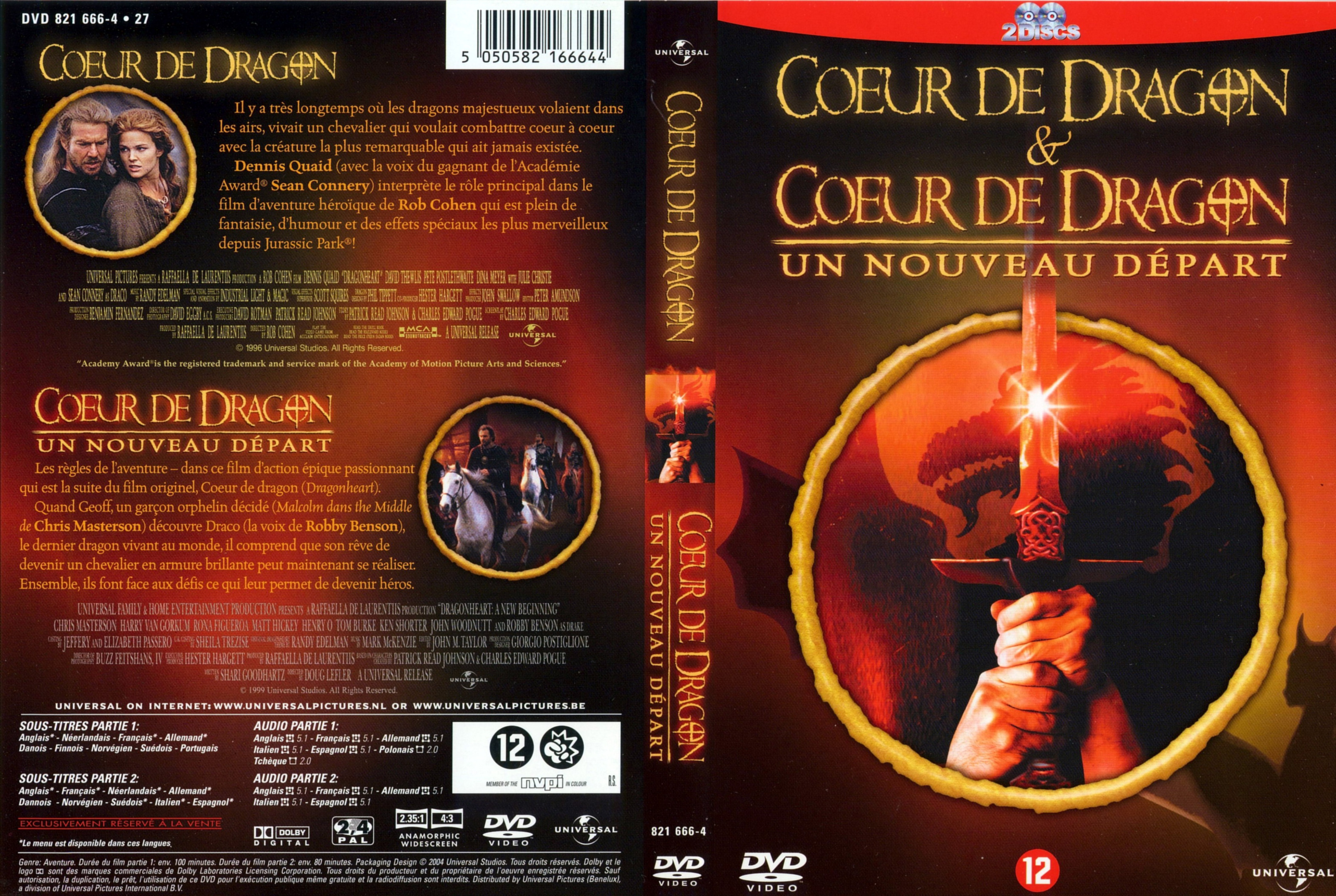 Jaquette DVD Coeur de dragon 1 + 2