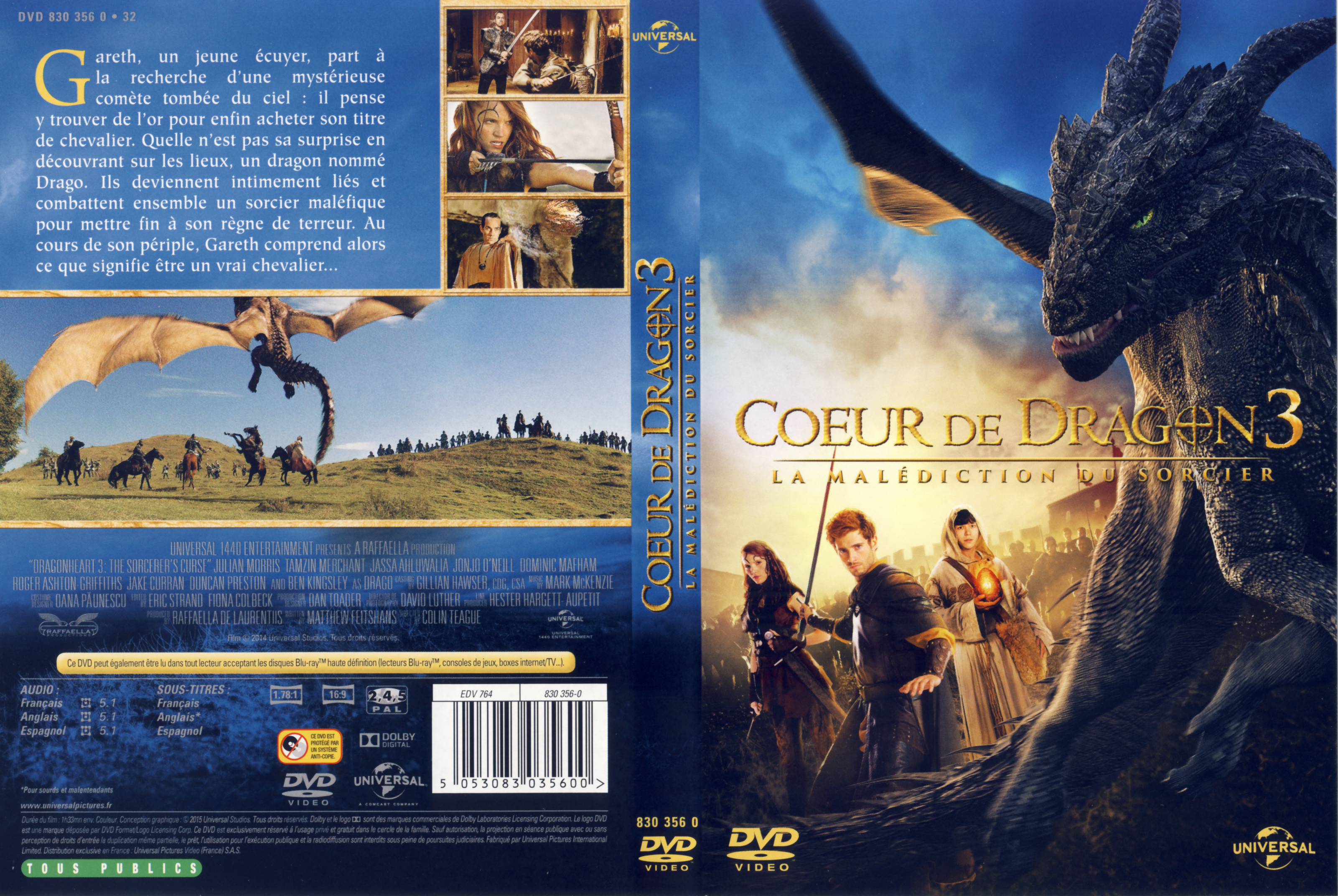 Jaquette DVD Coeur de dragon 3 La maldiction du sorcier