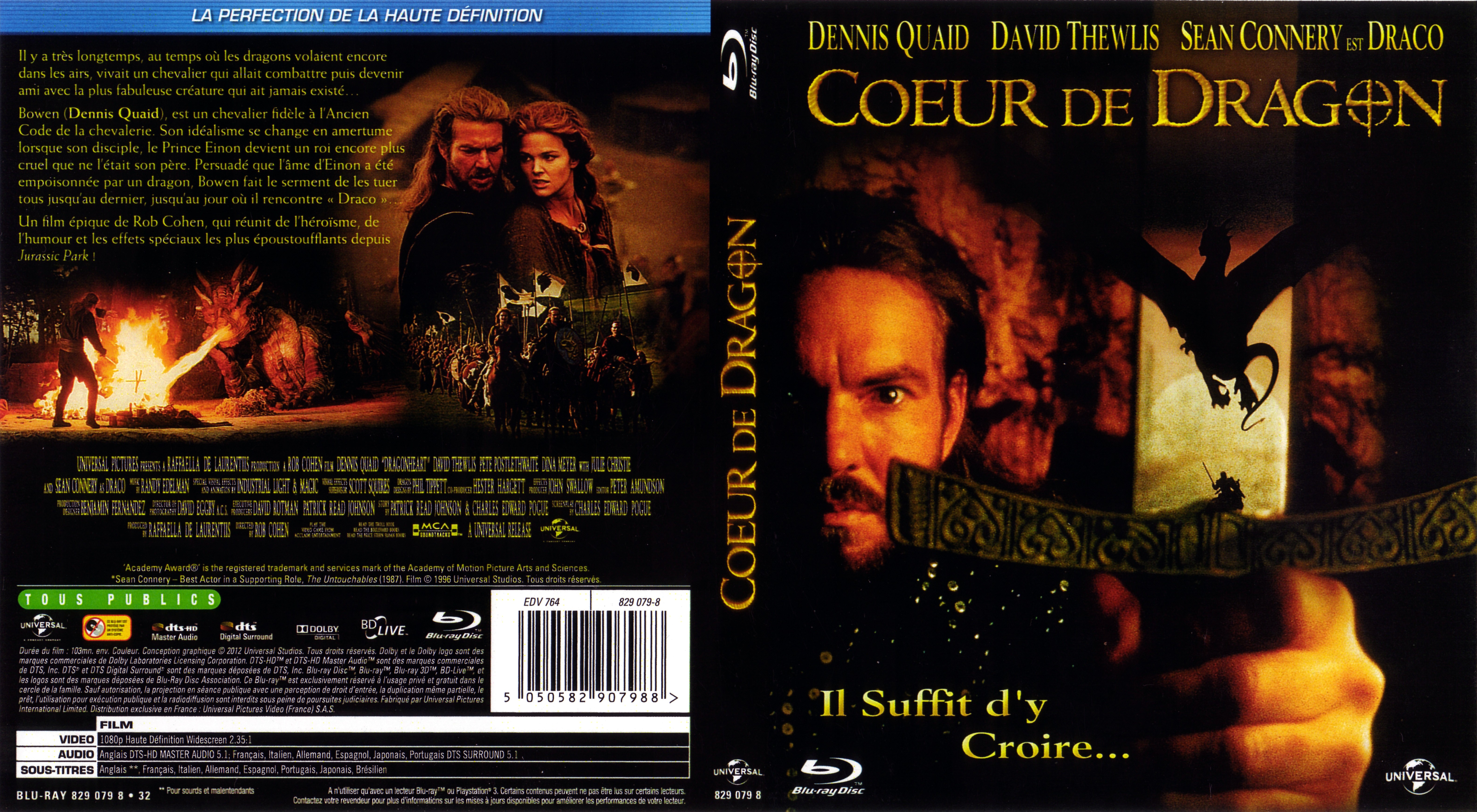 Jaquette DVD Coeur de dragon (BLU-RAY)