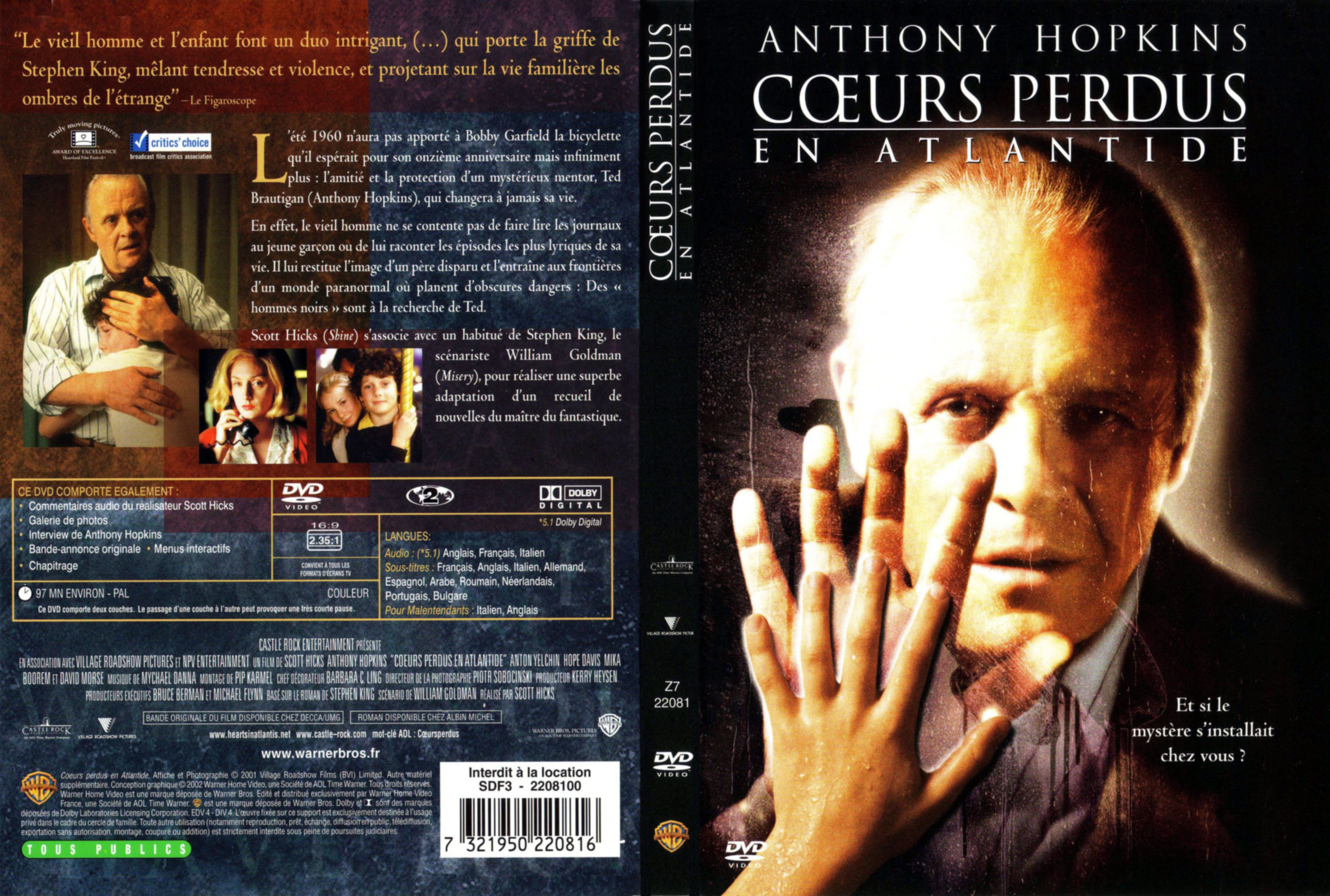 Jaquette DVD Coeurs perdus en atlantide