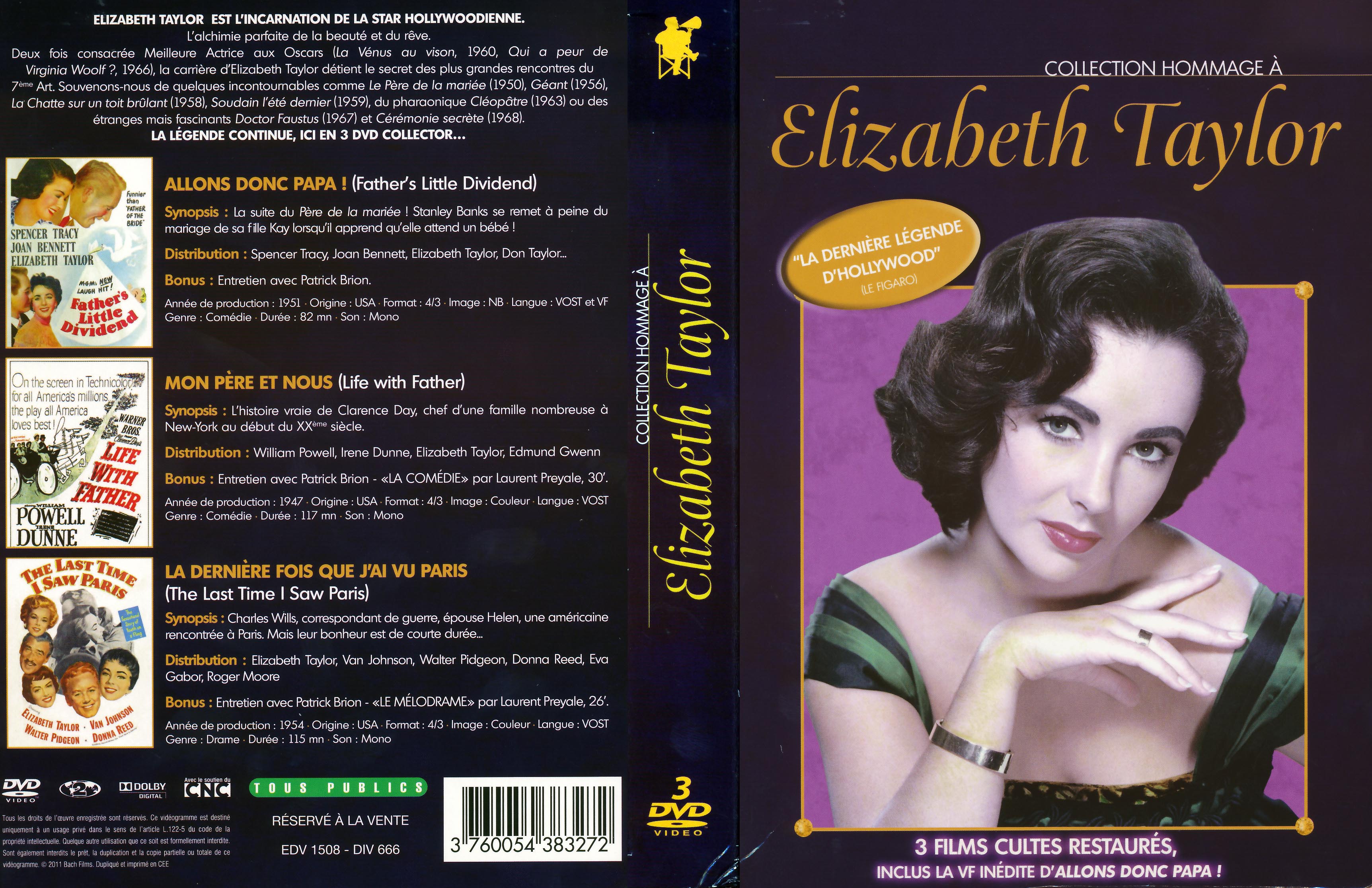Jaquette DVD Coffret Elizabeth Taylor