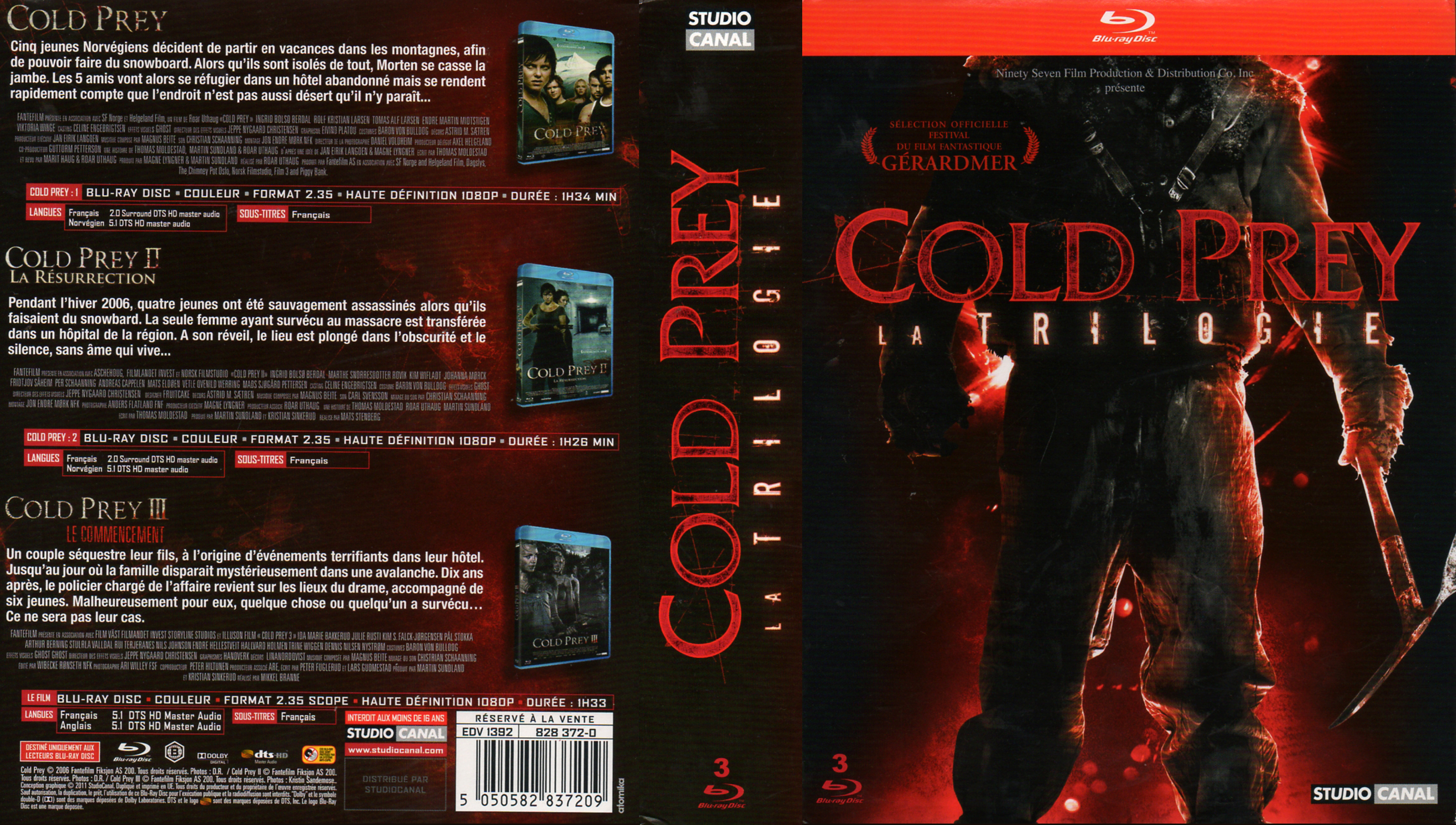 Jaquette DVD Cold prey La Trilogie (BLU-RAY)