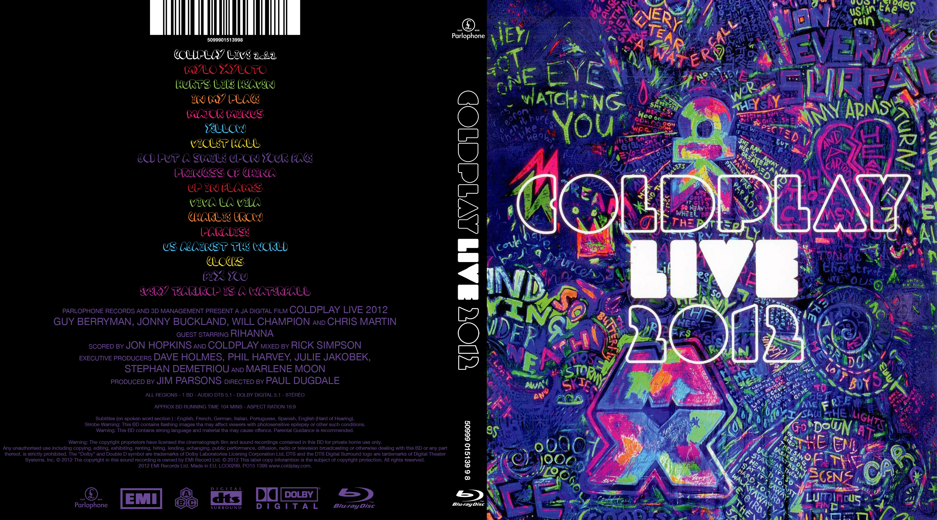 Jaquette DVD Coldplay live 2012 (BLU-RAY)