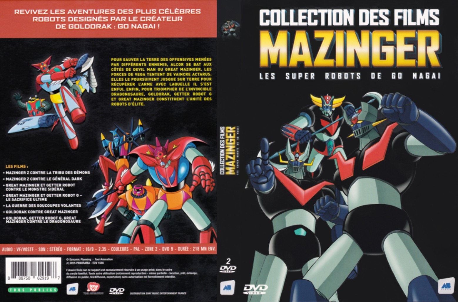 Jaquette DVD Collection des films Mazinger
