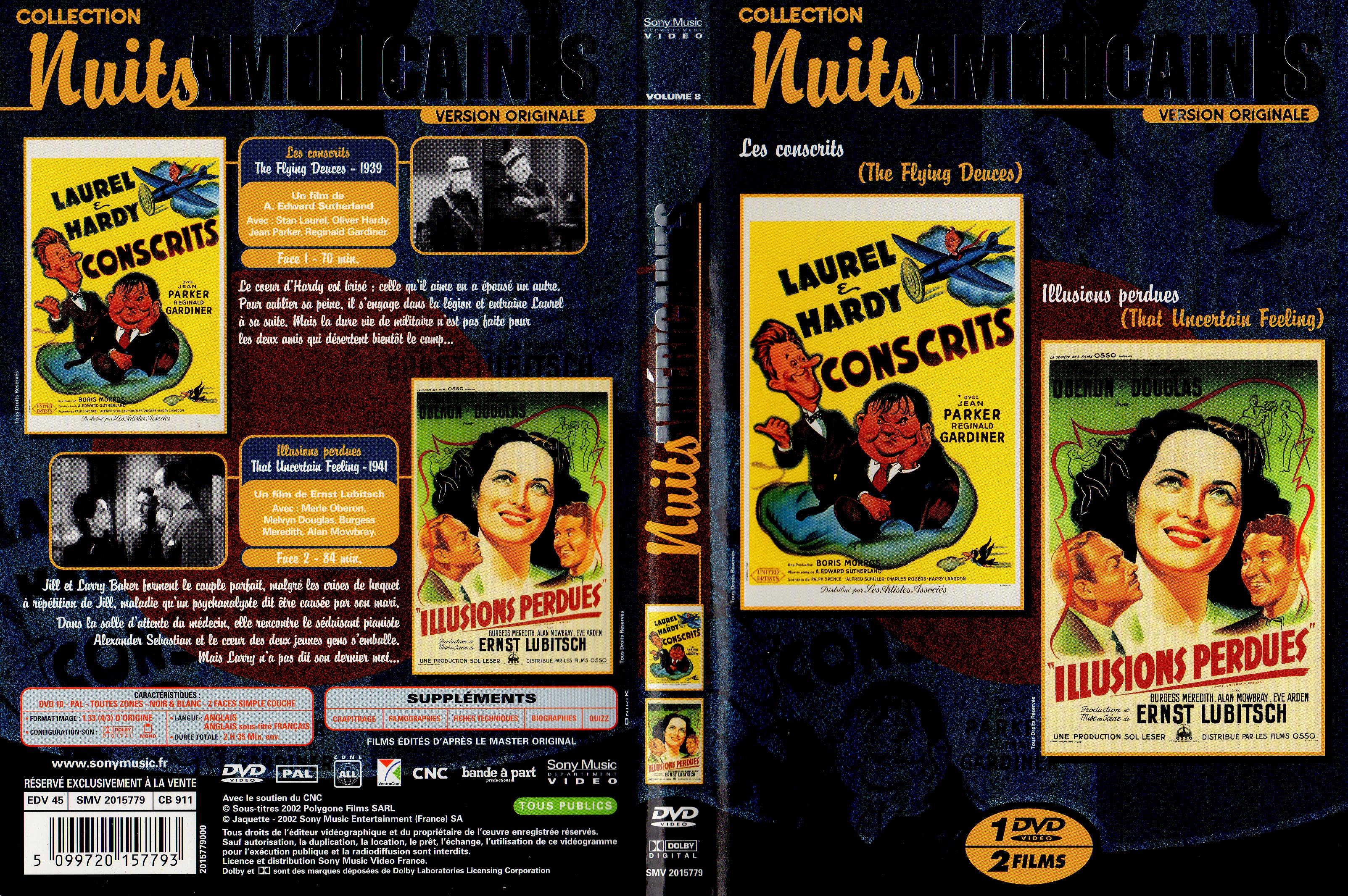 Jaquette DVD Collection nuits americaines - Les conscrits - Illusions perdues