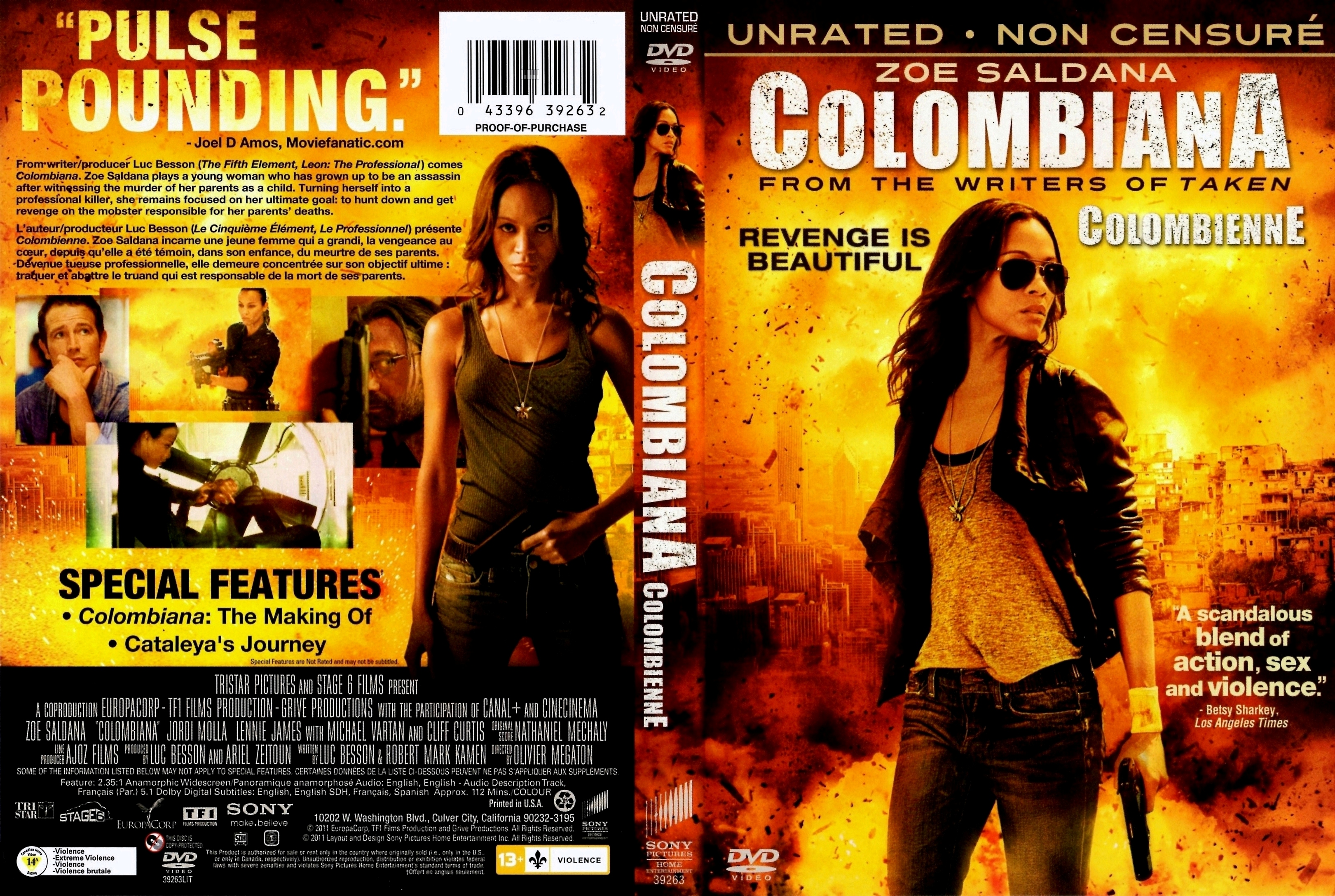 Jaquette DVD Colombienne - Colombiana (Canadienne)