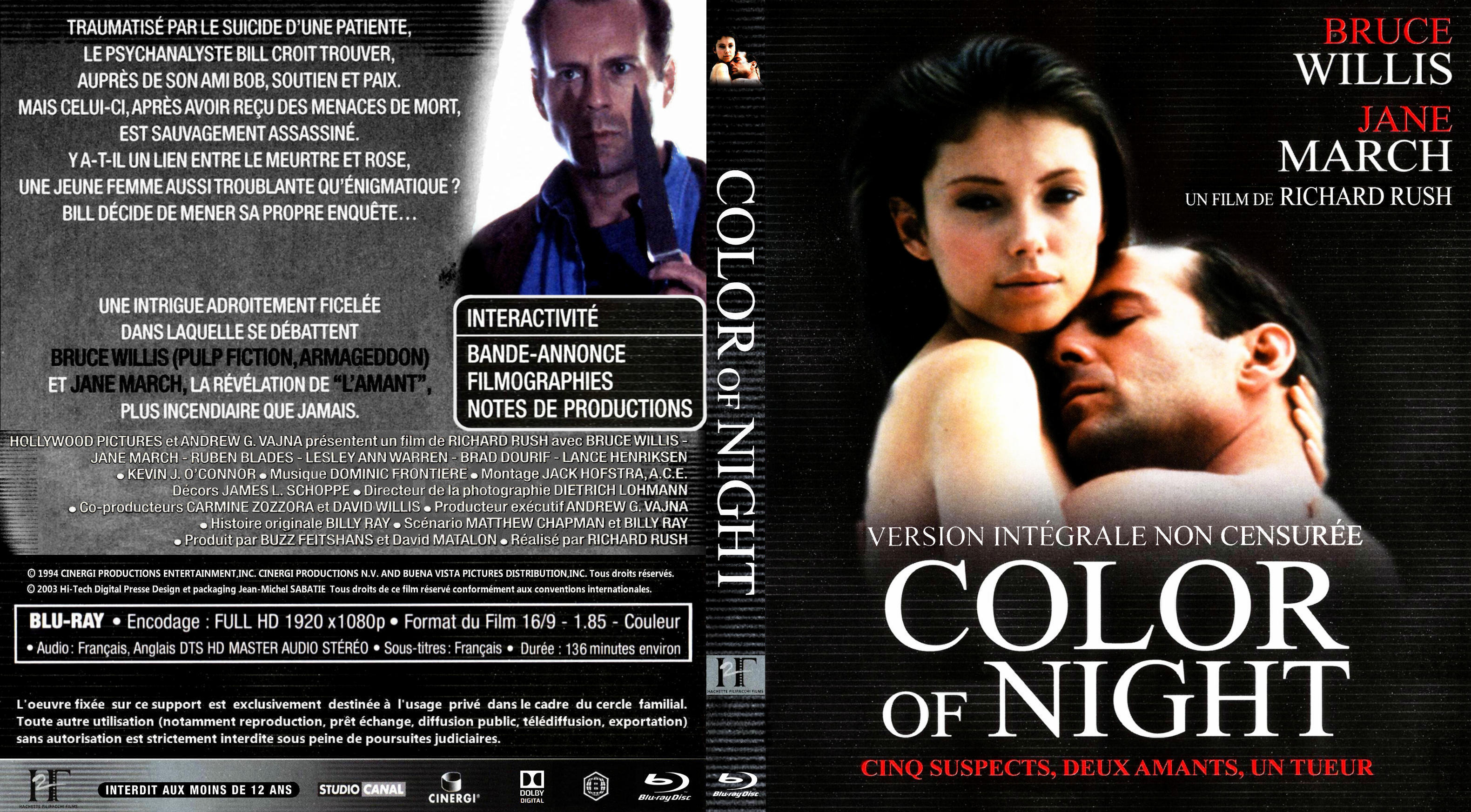 Jaquette DVD Color of Night custom (BLU-RAY)