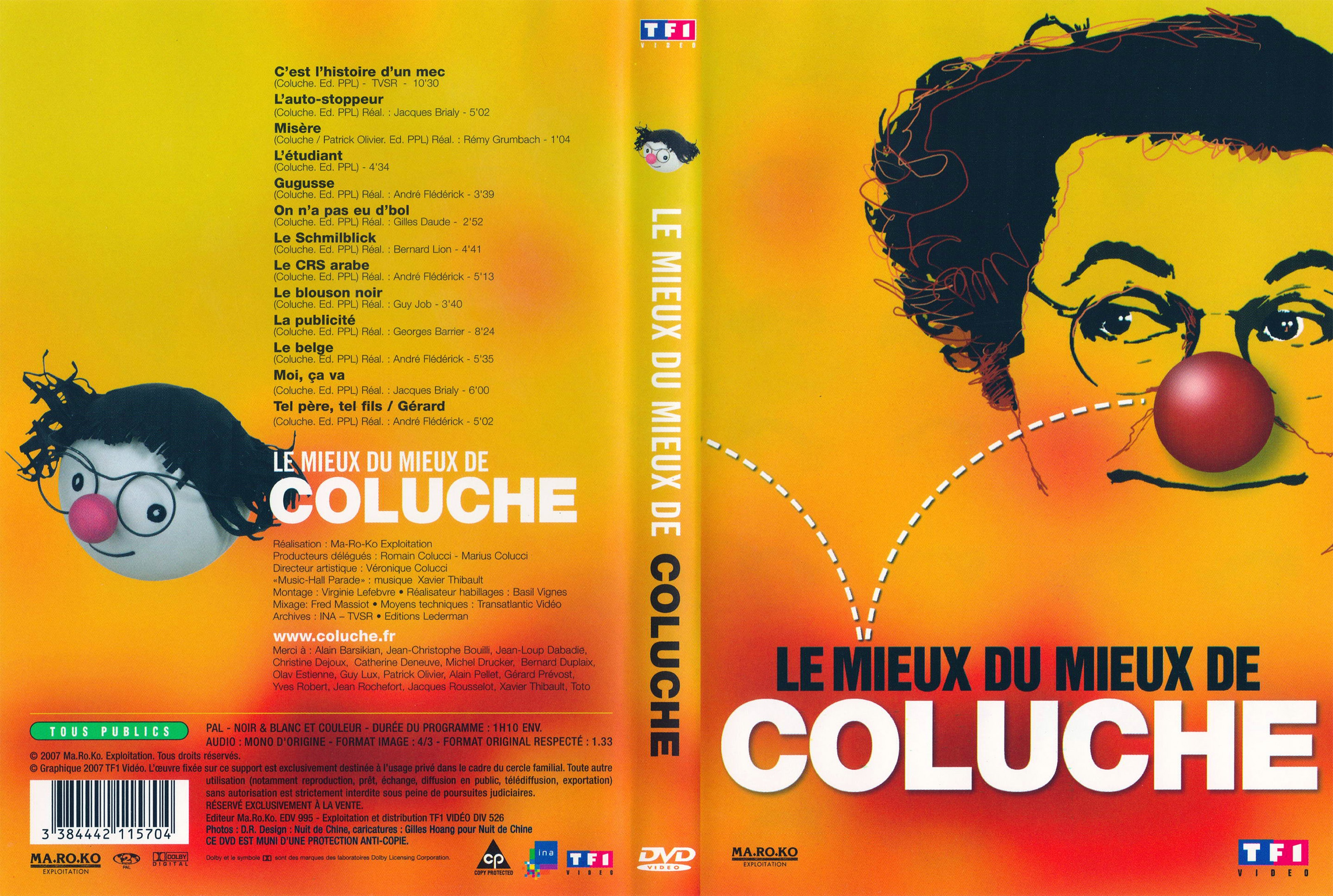 Jaquette DVD Coluche Le mieux du mieux