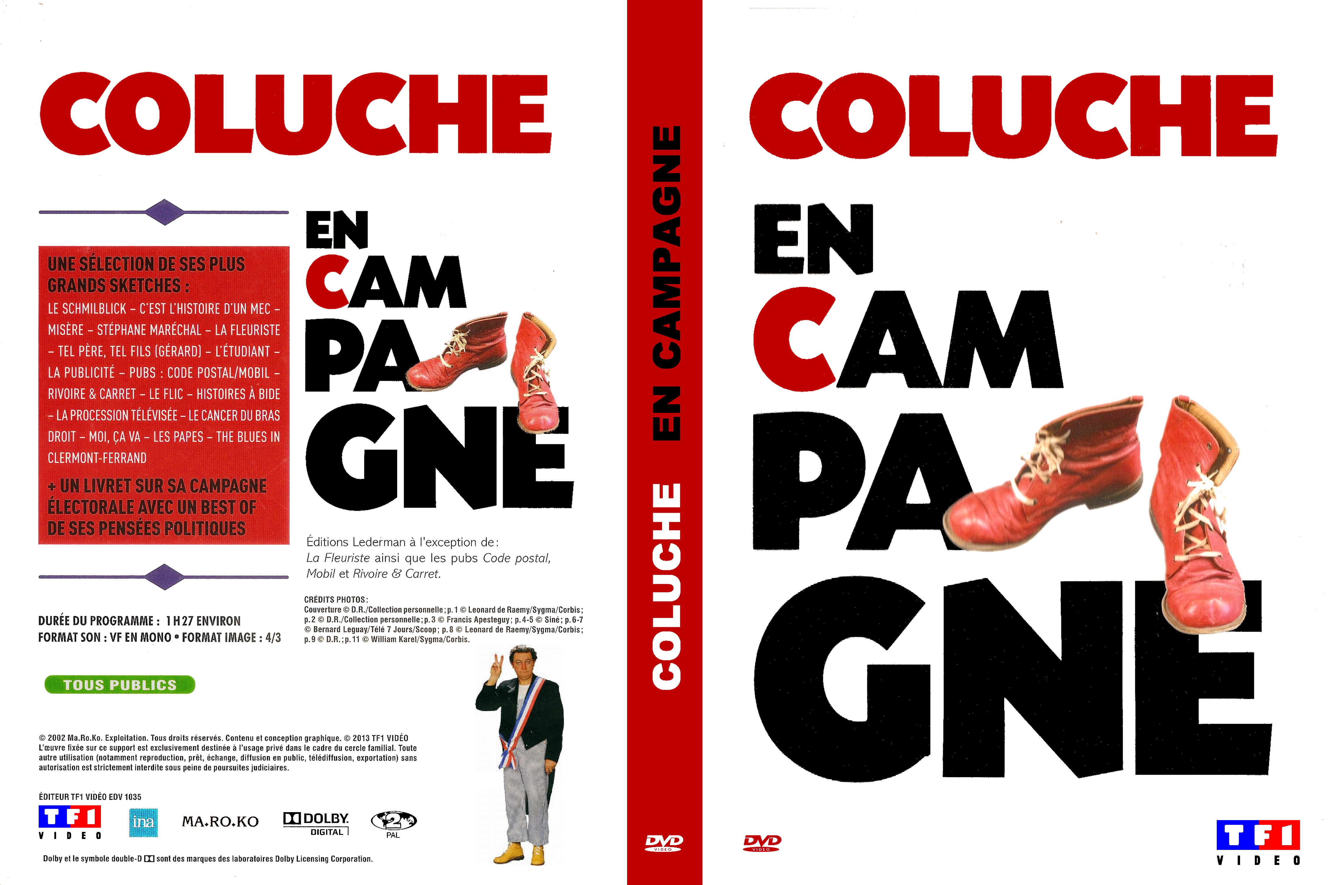 Jaquette DVD Coluche en Campagne custom