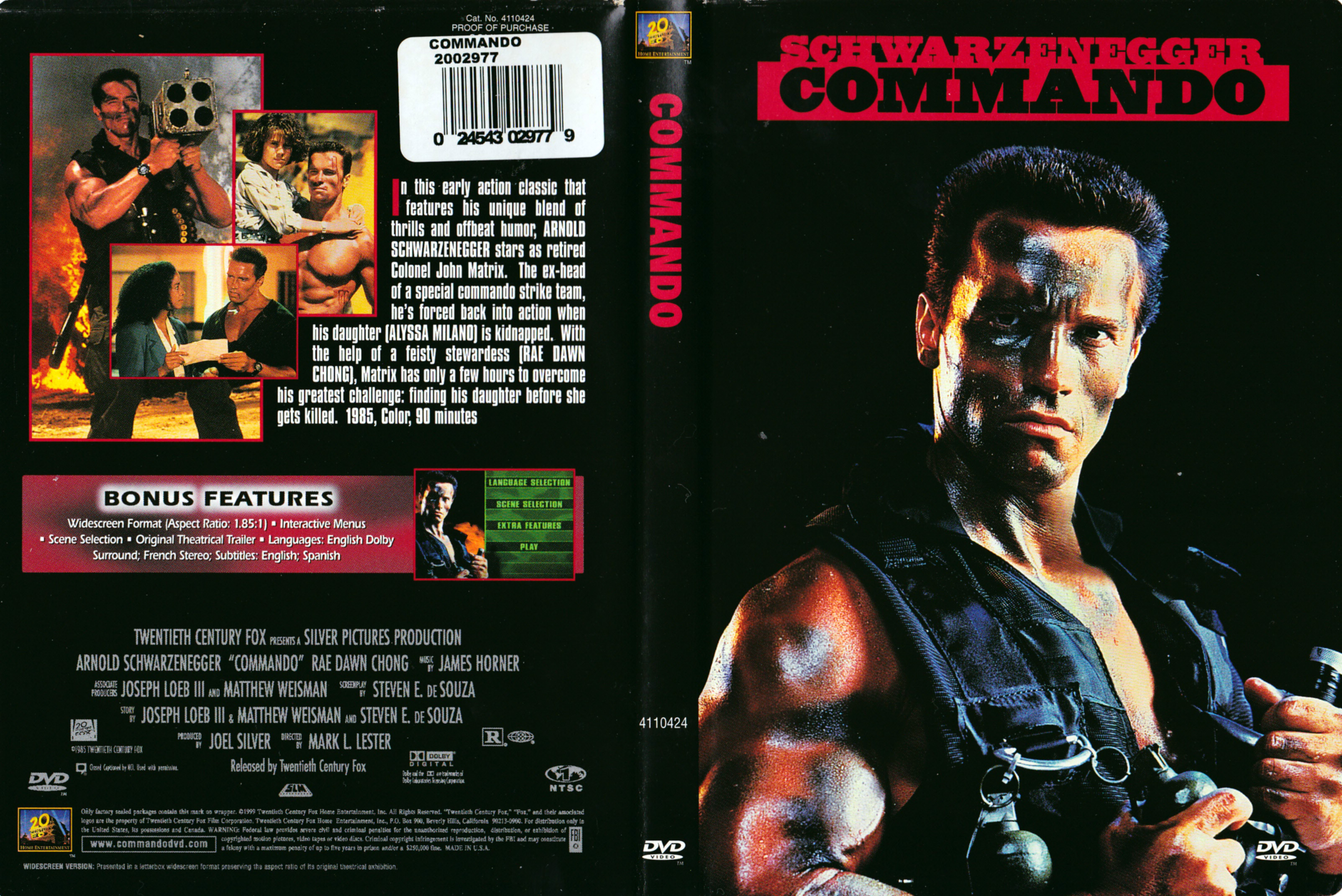 Jaquette DVD Commando (Canadienne)