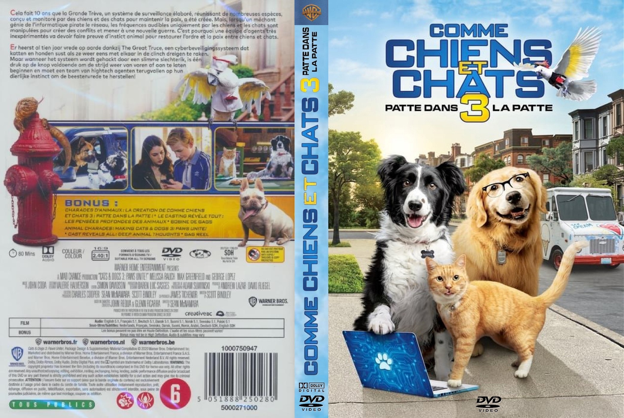 Jaquette DVD Comme chiens et chats 3 Patte dans la patte custom