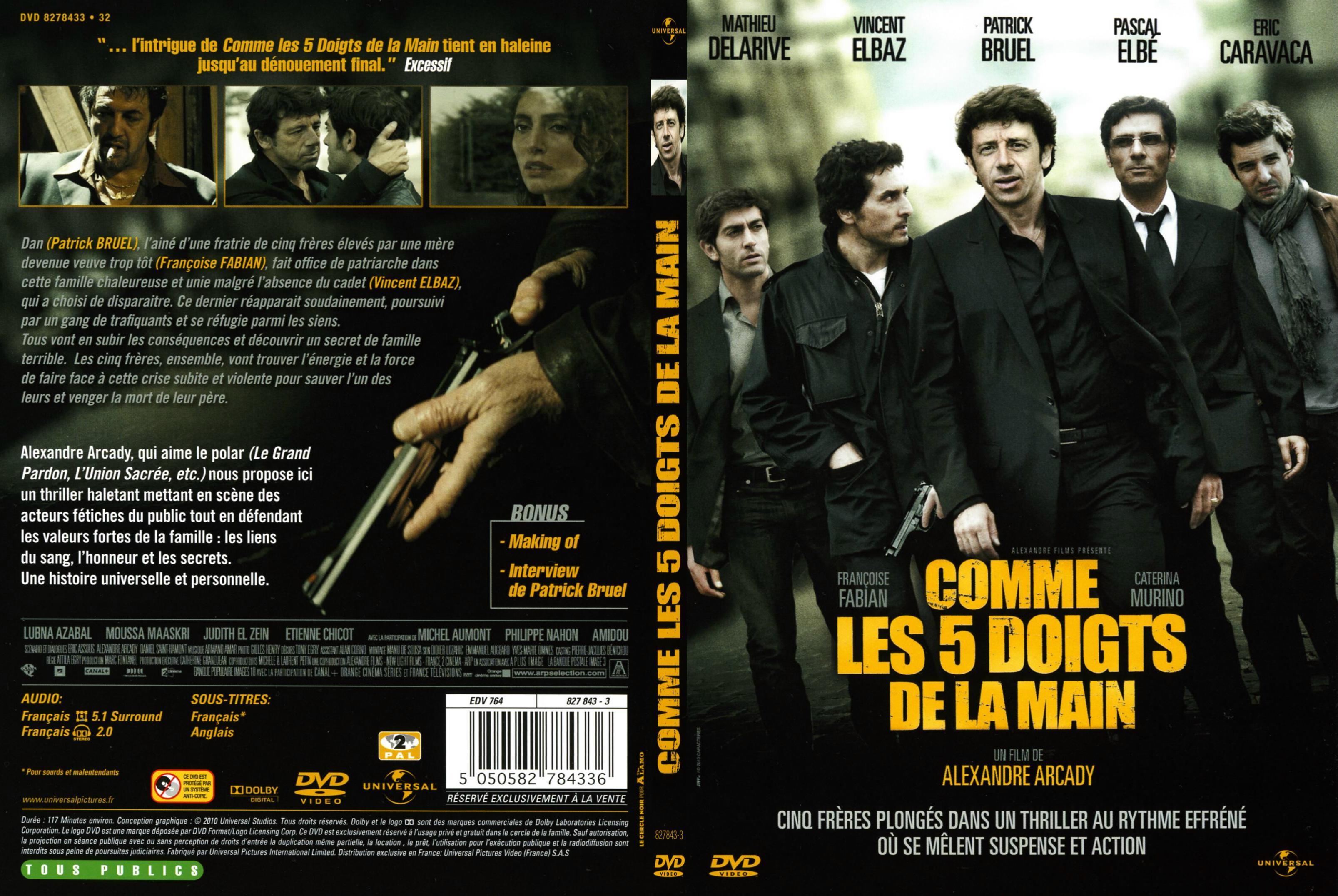 Jaquette DVD Comme les 5 doigts de la main - SLIM